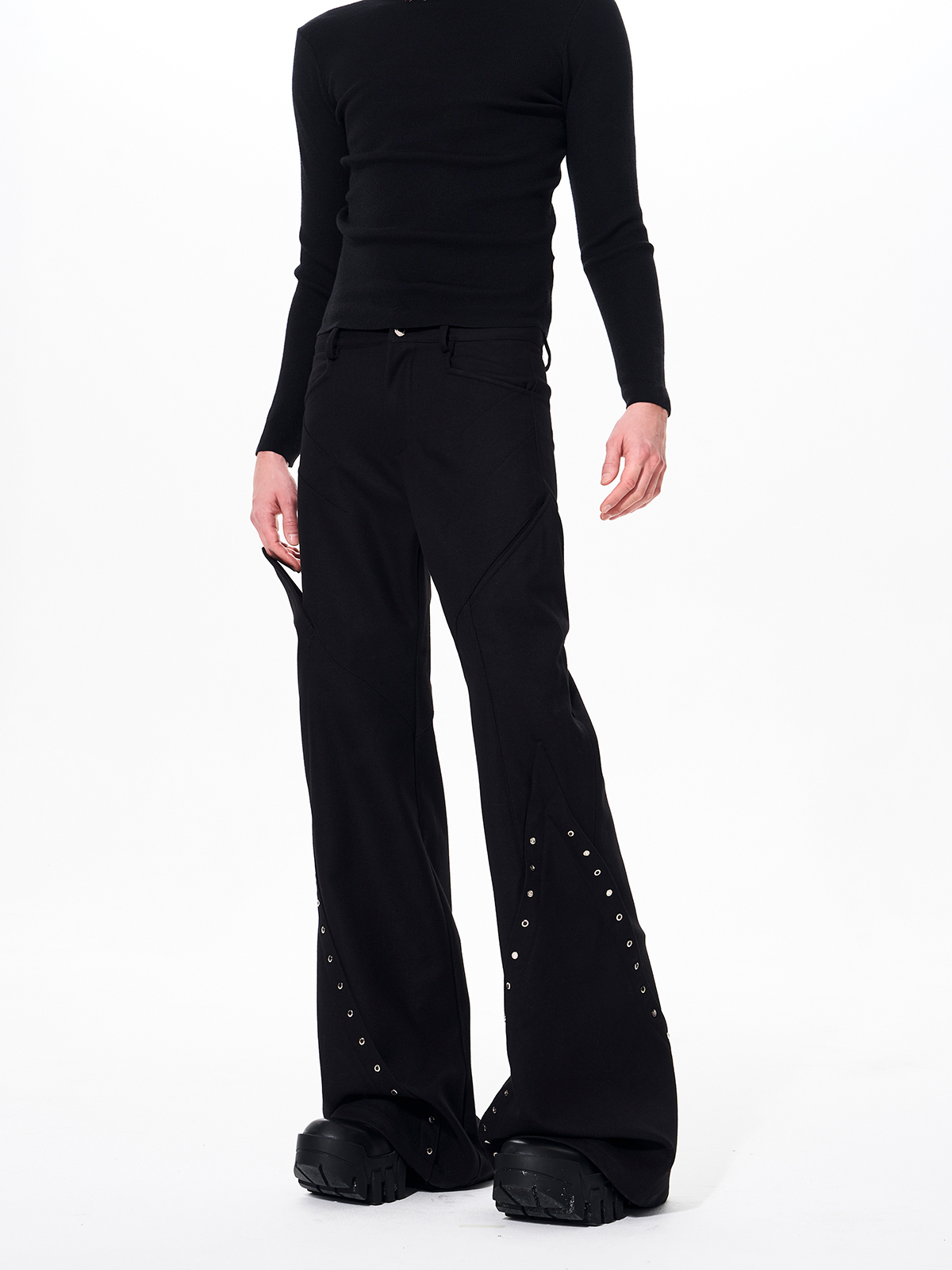 RIVET STRUCTURED CROPPED JACKET & FLARED PANTS SET