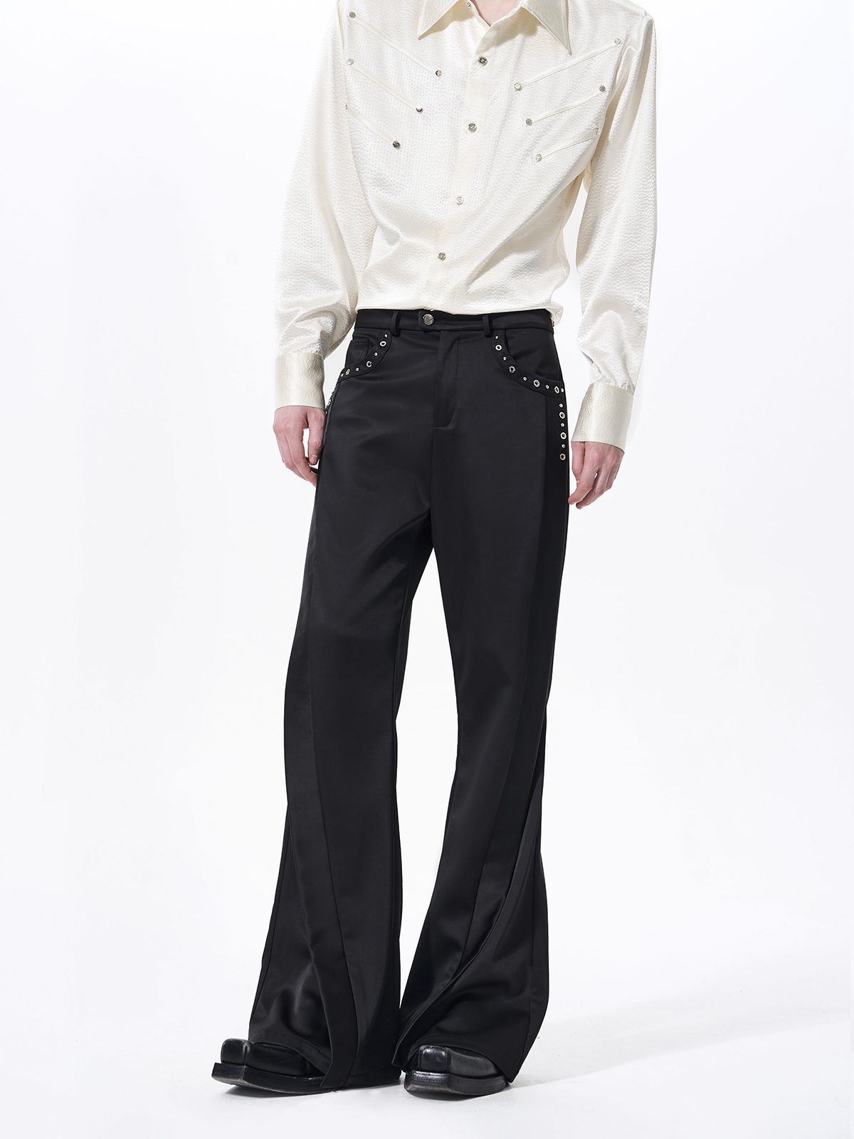 DECONSTRUCTED CINCHED WAIST SUIT SET-BLACK