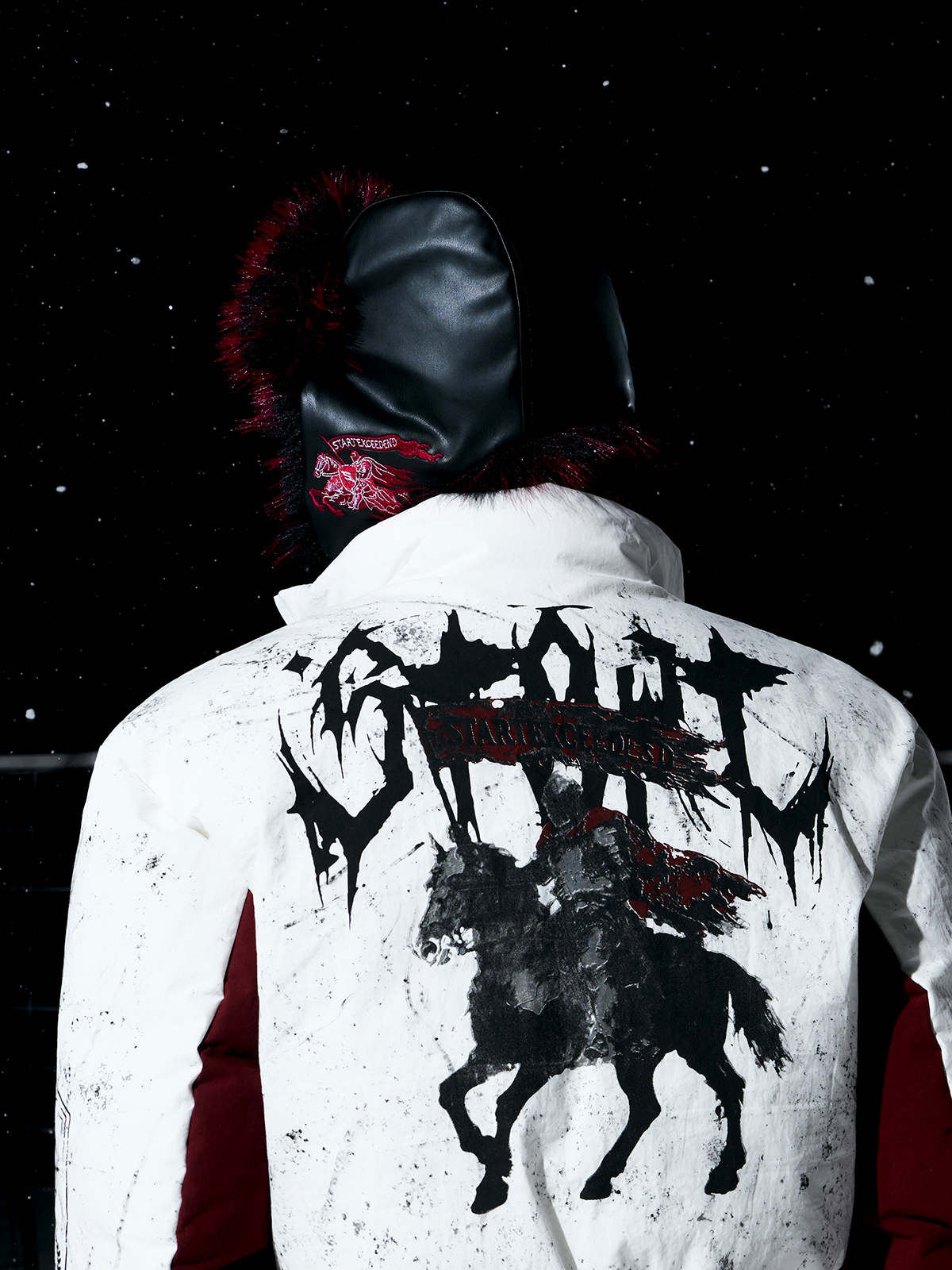 BURGUNDY LEATHER FUR TRAPPER