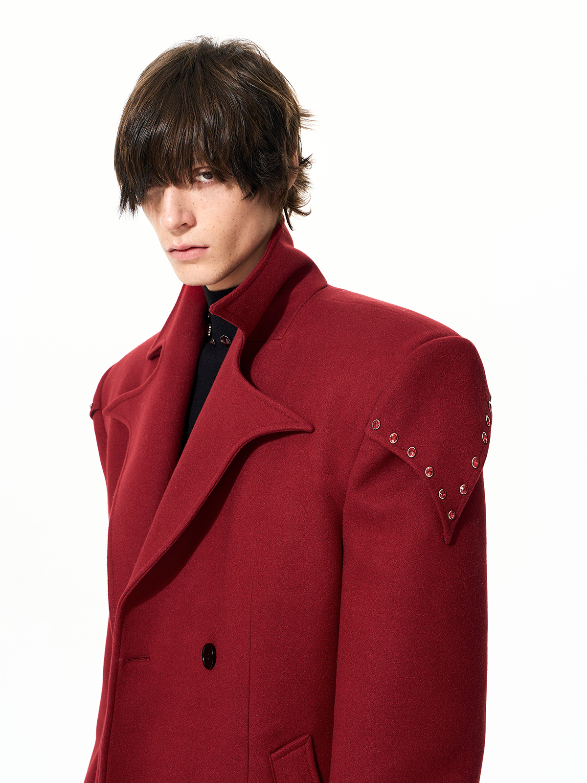 OXBLOOD IMPERIAL STRUCTURED COAT
