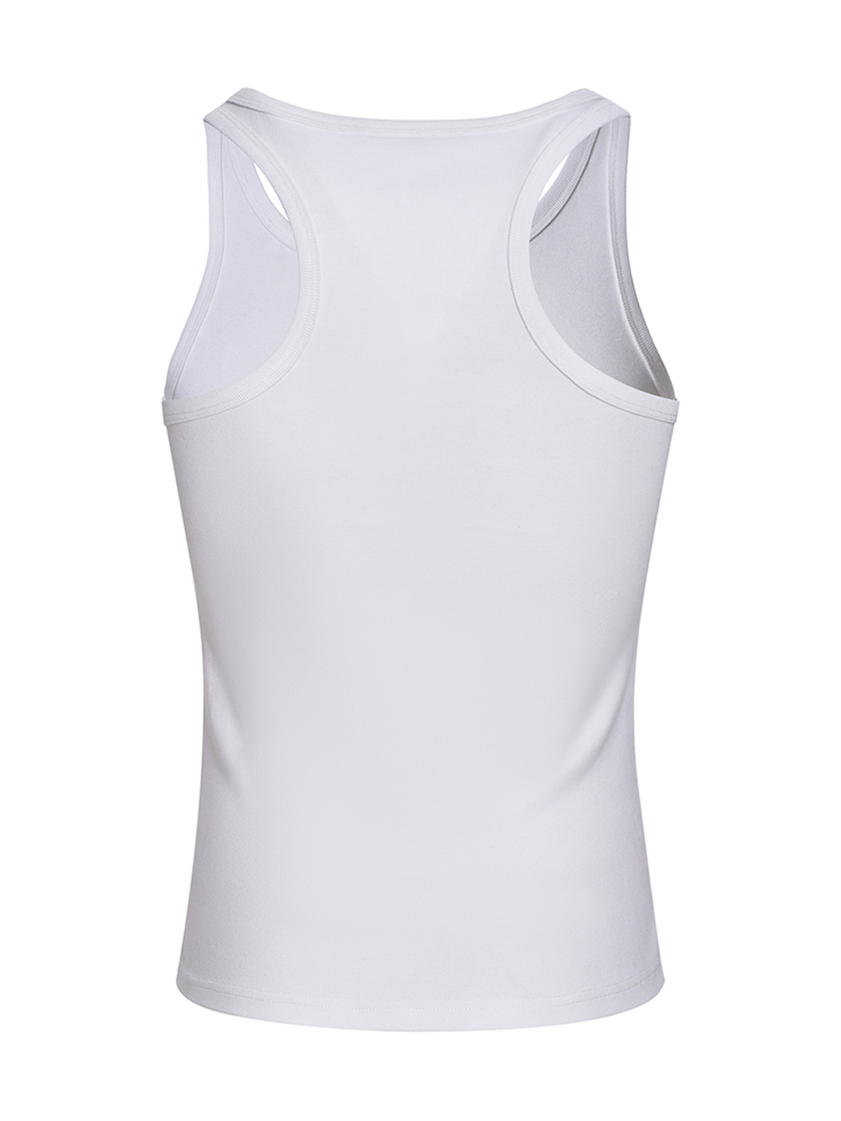 GOTHIC CROSS PRINT RIBBED TANK TOP-WHITE