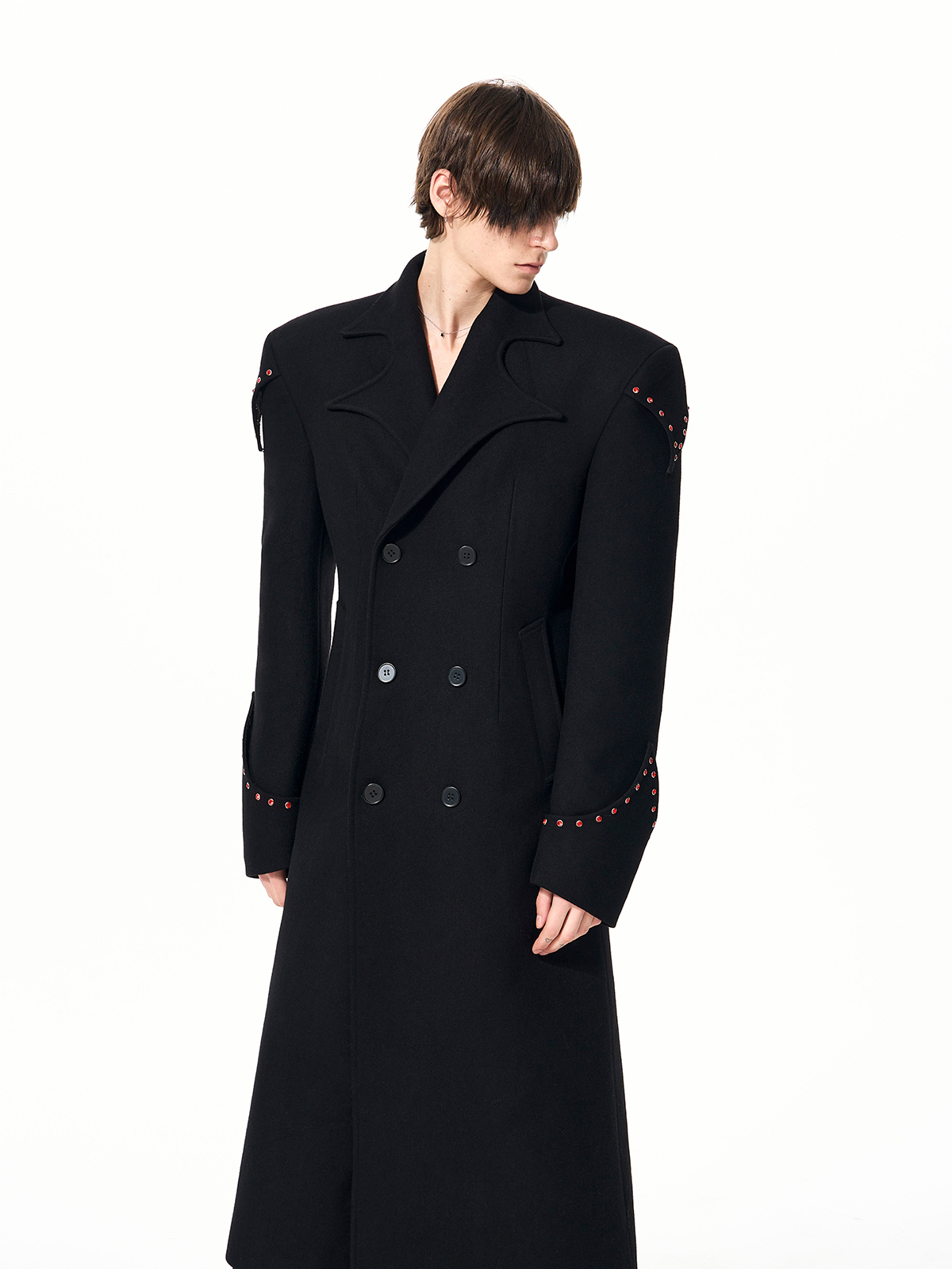 NOCTURNAL BLOOD-STUD STRUCTURED COAT