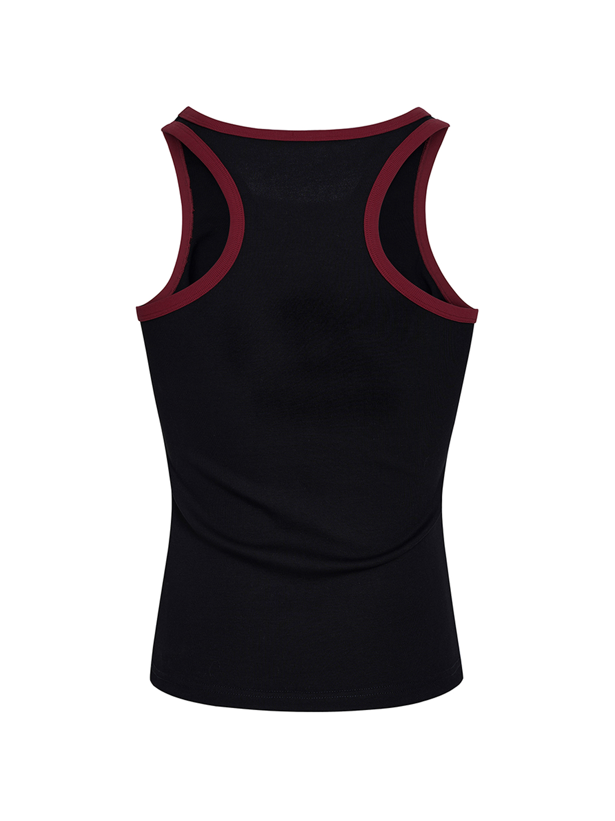 "START EXCEED END" GRAPHIC RINGER TANK TOP-BLACK/RED