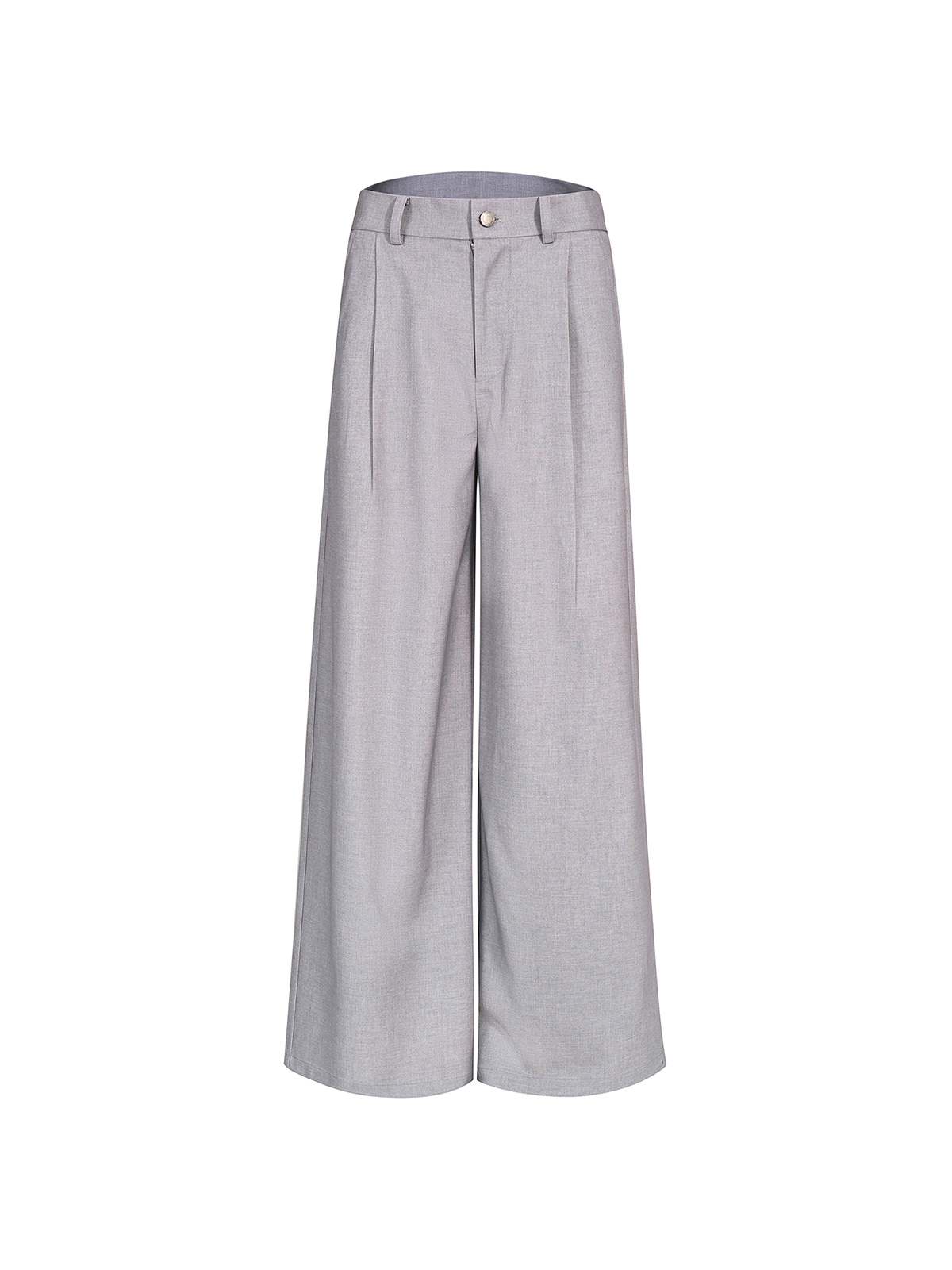 DETACHABLE LEATHER COLLAR SCULPTED SUIT SET-GREY