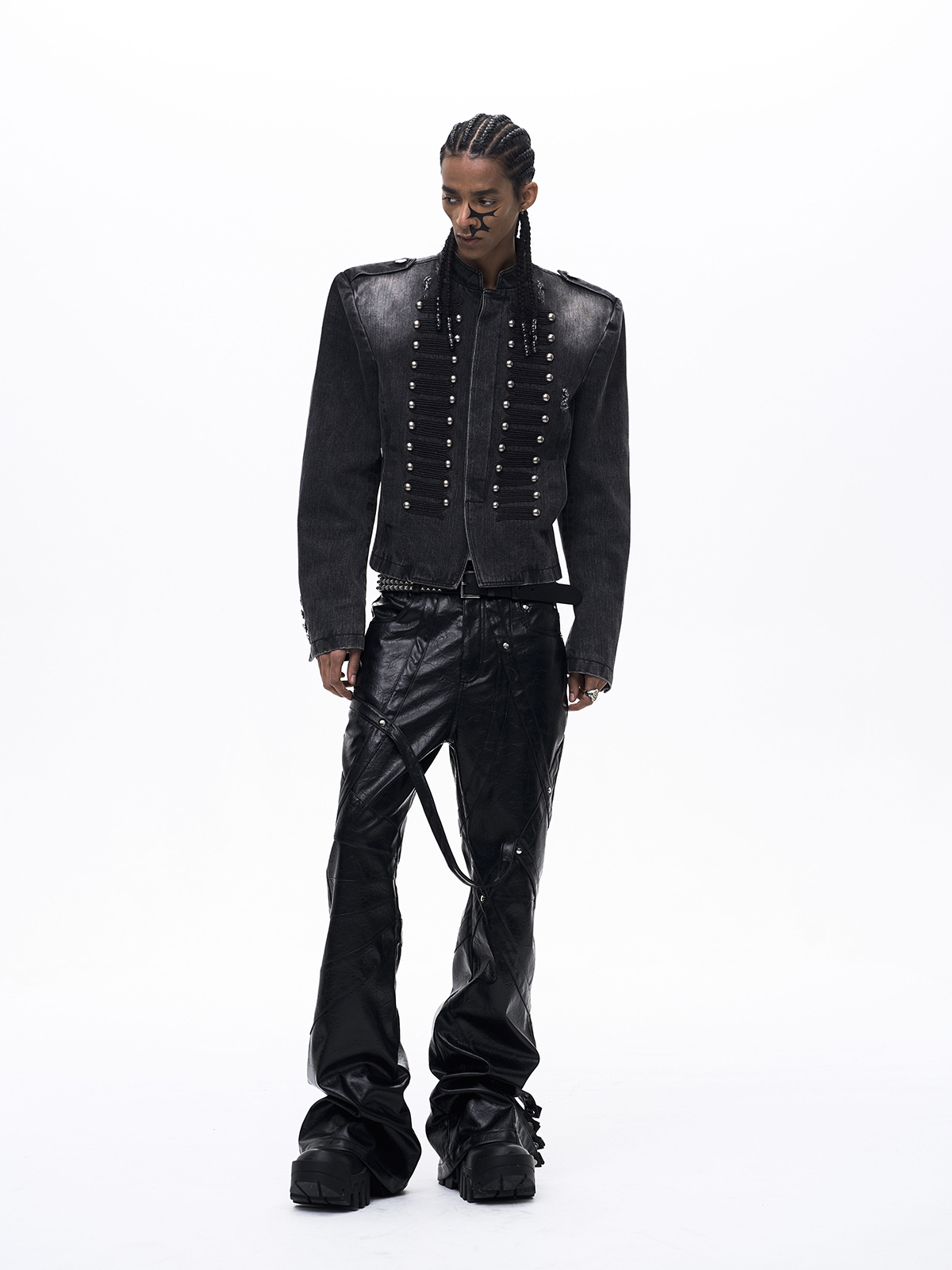 VINTAGE COURT-STYLE DENIM JACKET-WASHED BLACK