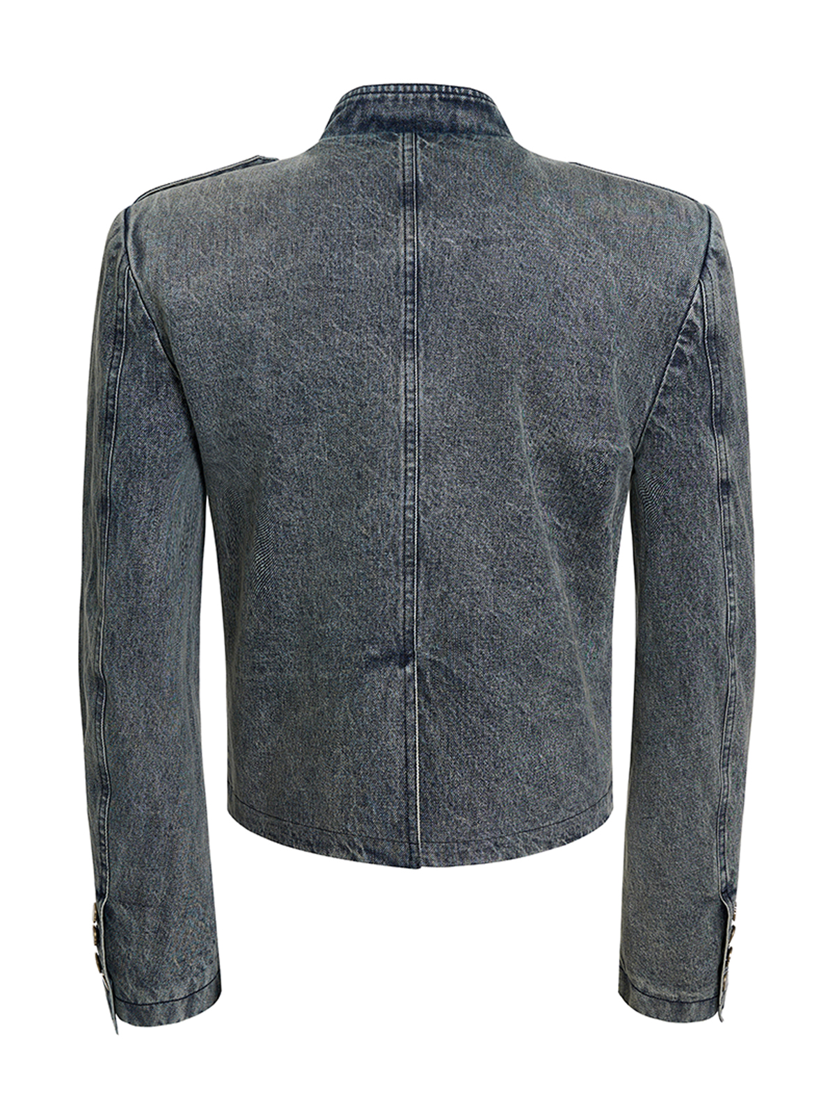 VINTAGE COURT-STYLE DENIM JACKET-ACID WASH GREY