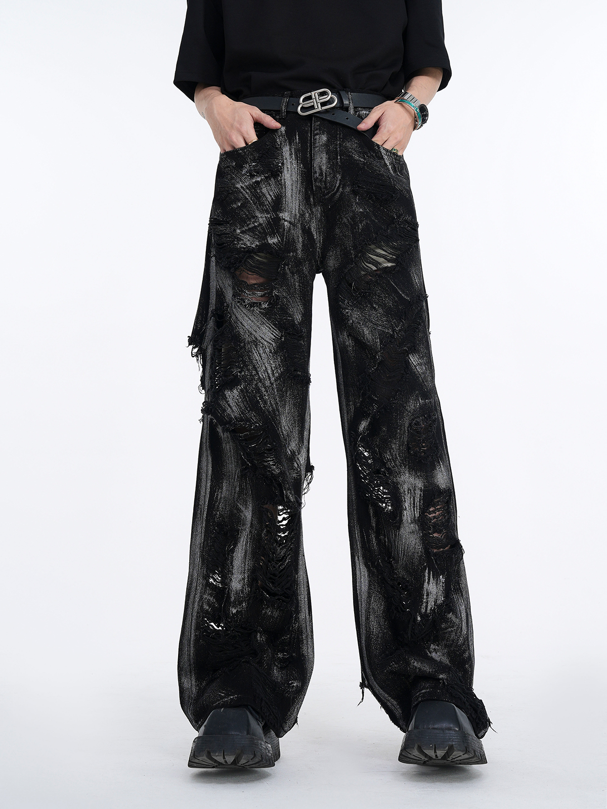 DESTROYED BRUSHED DENIM SET