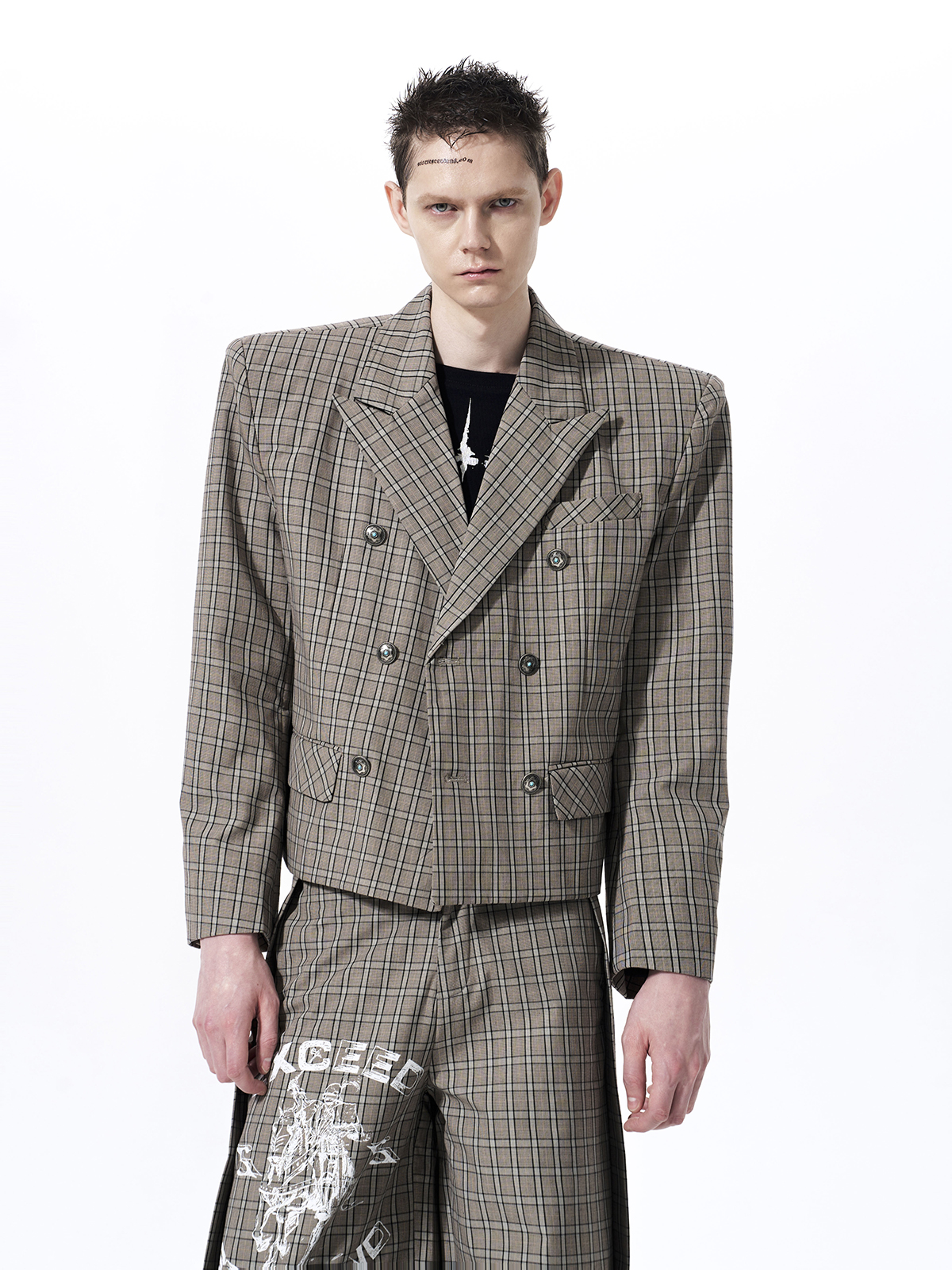 RETRO PLAID WAR HORSE GRAPHIC SUIT SET