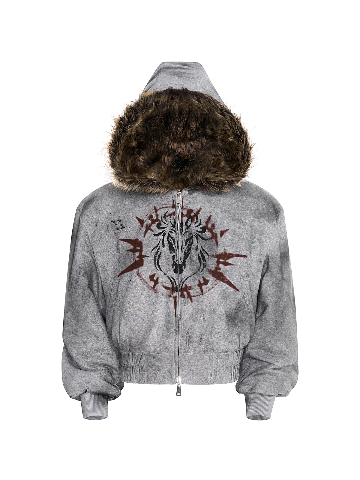 Grey Faux Fur Tracksuit | START EXCEED END