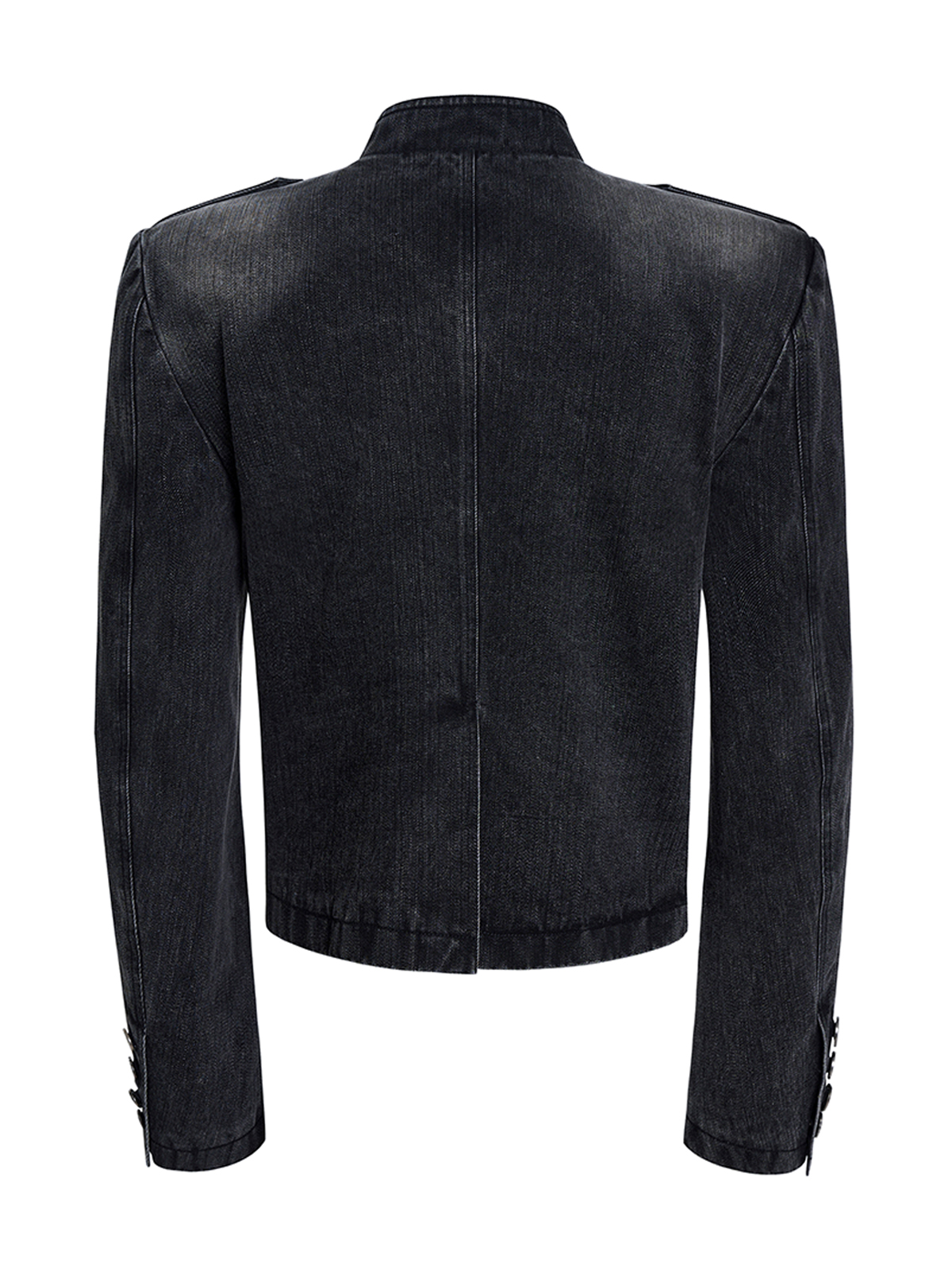 VINTAGE COURT-STYLE DENIM JACKET-WASHED BLACK