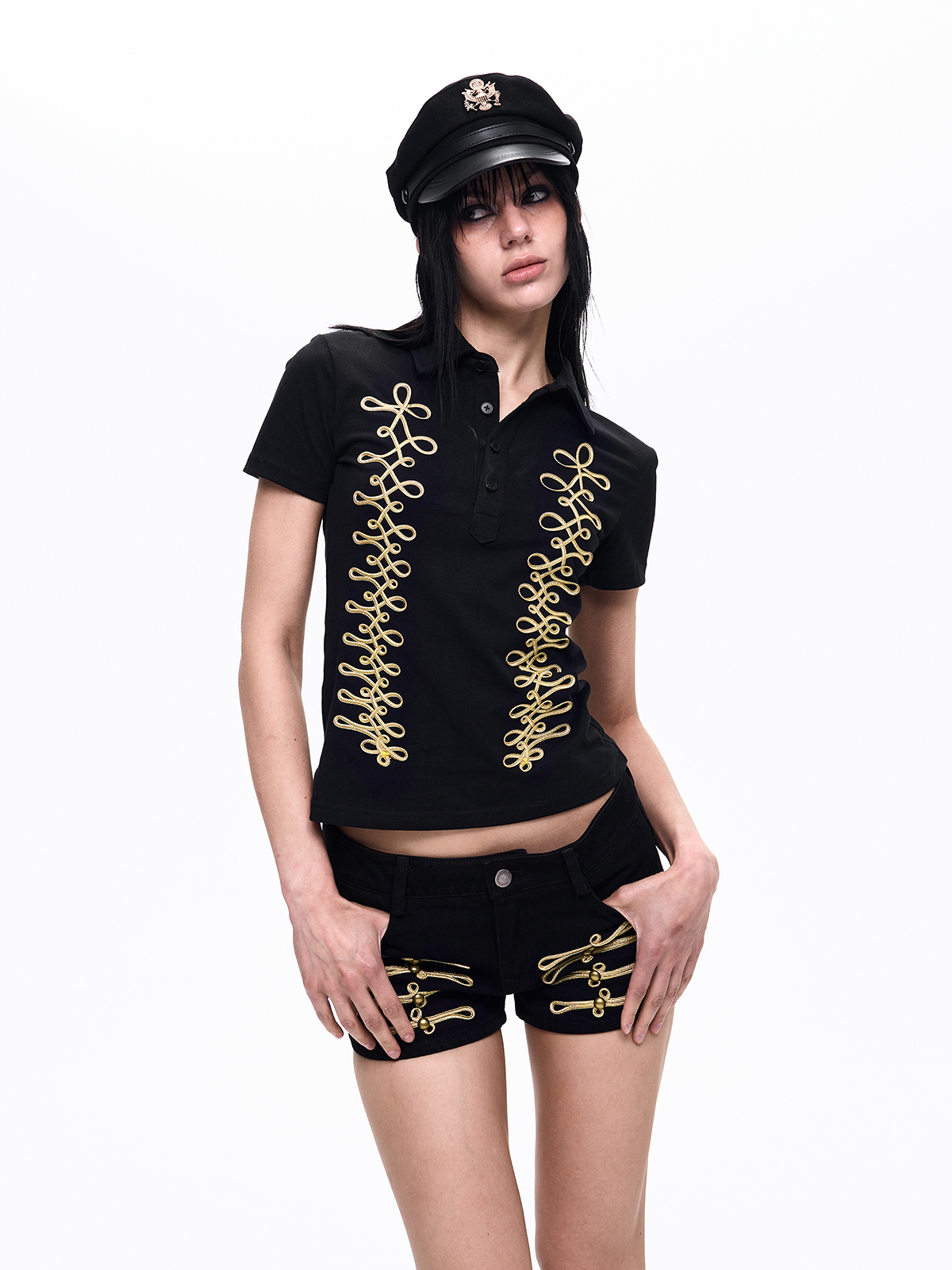 NAPOLEONIC BRAIDED POLO SHIRT