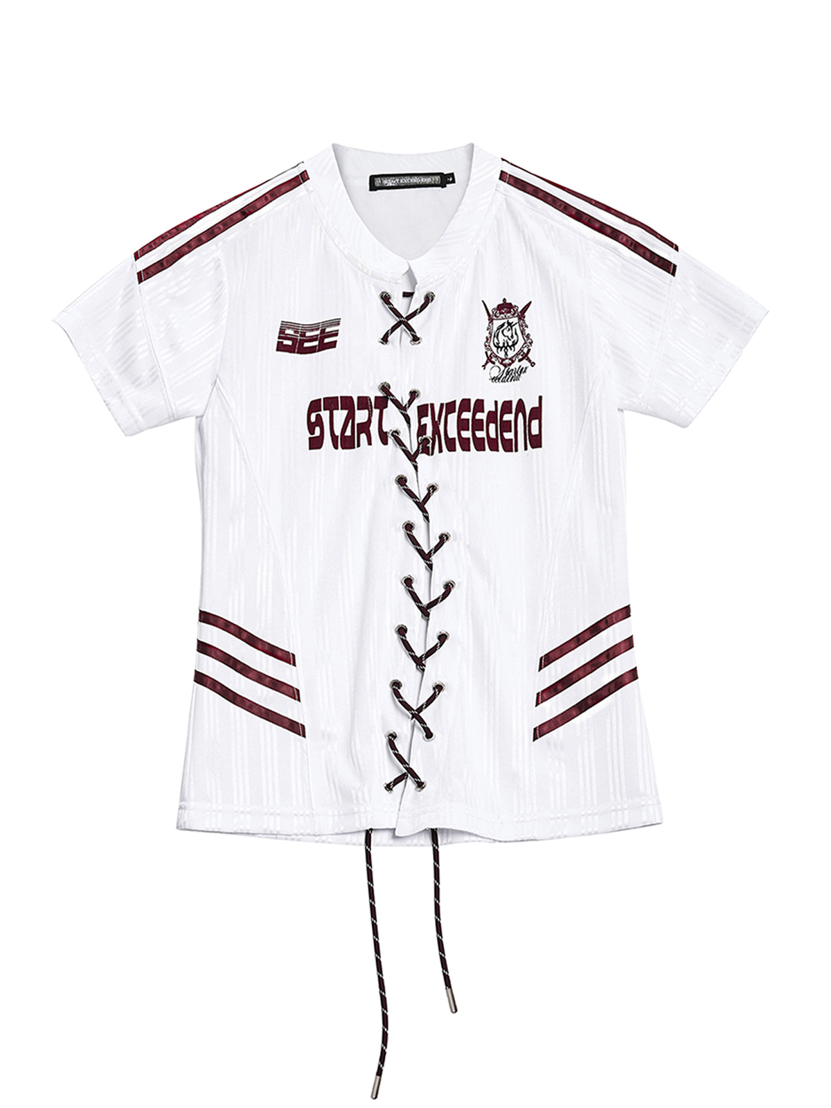 LACE-UP CREST GRAPHIC TEE