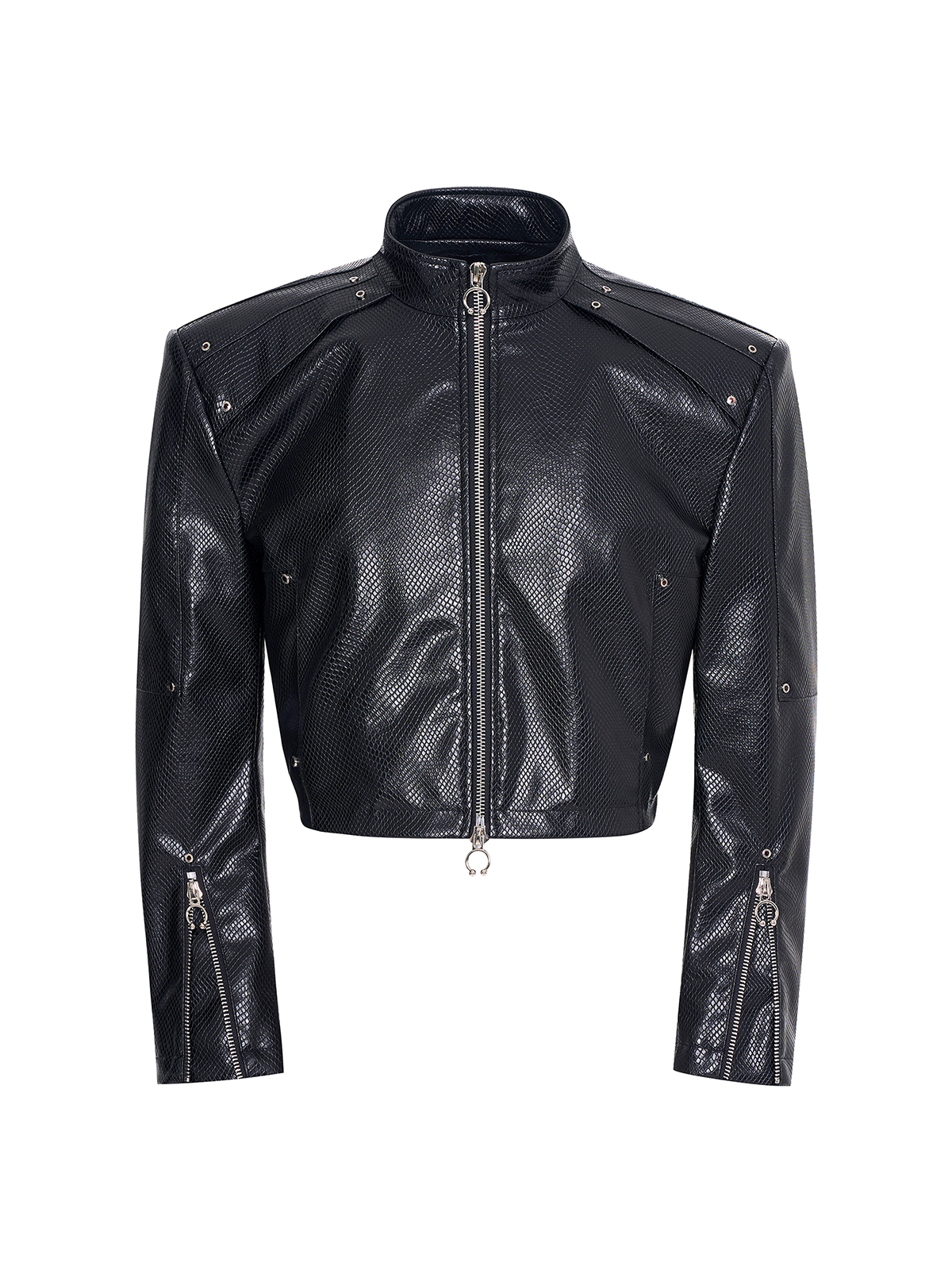 DECONSTRUCTED SNAKE-EMBOSSED LEATHER SET