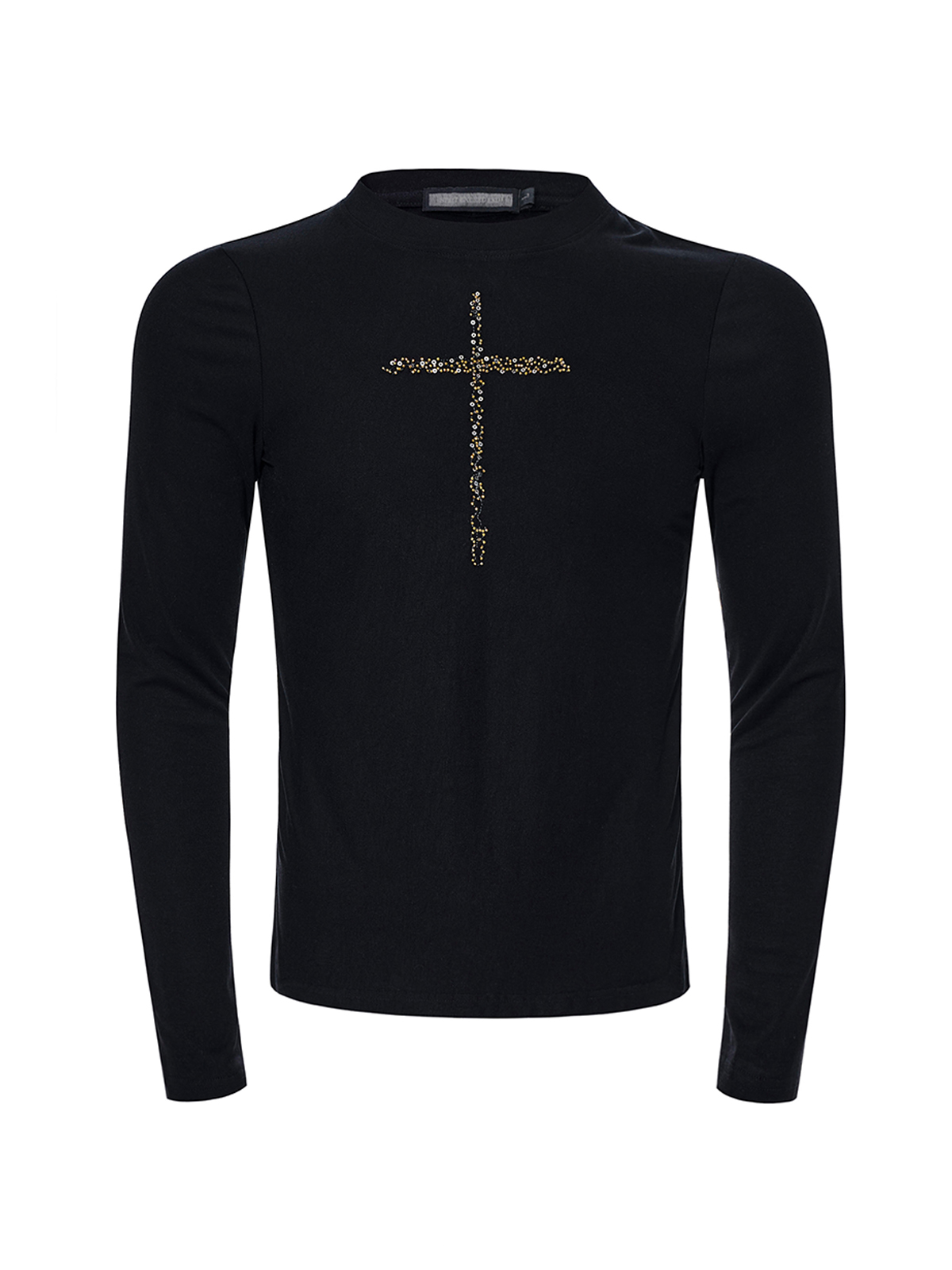 RHINESTONE CROSS LONG SLEEVE TEE