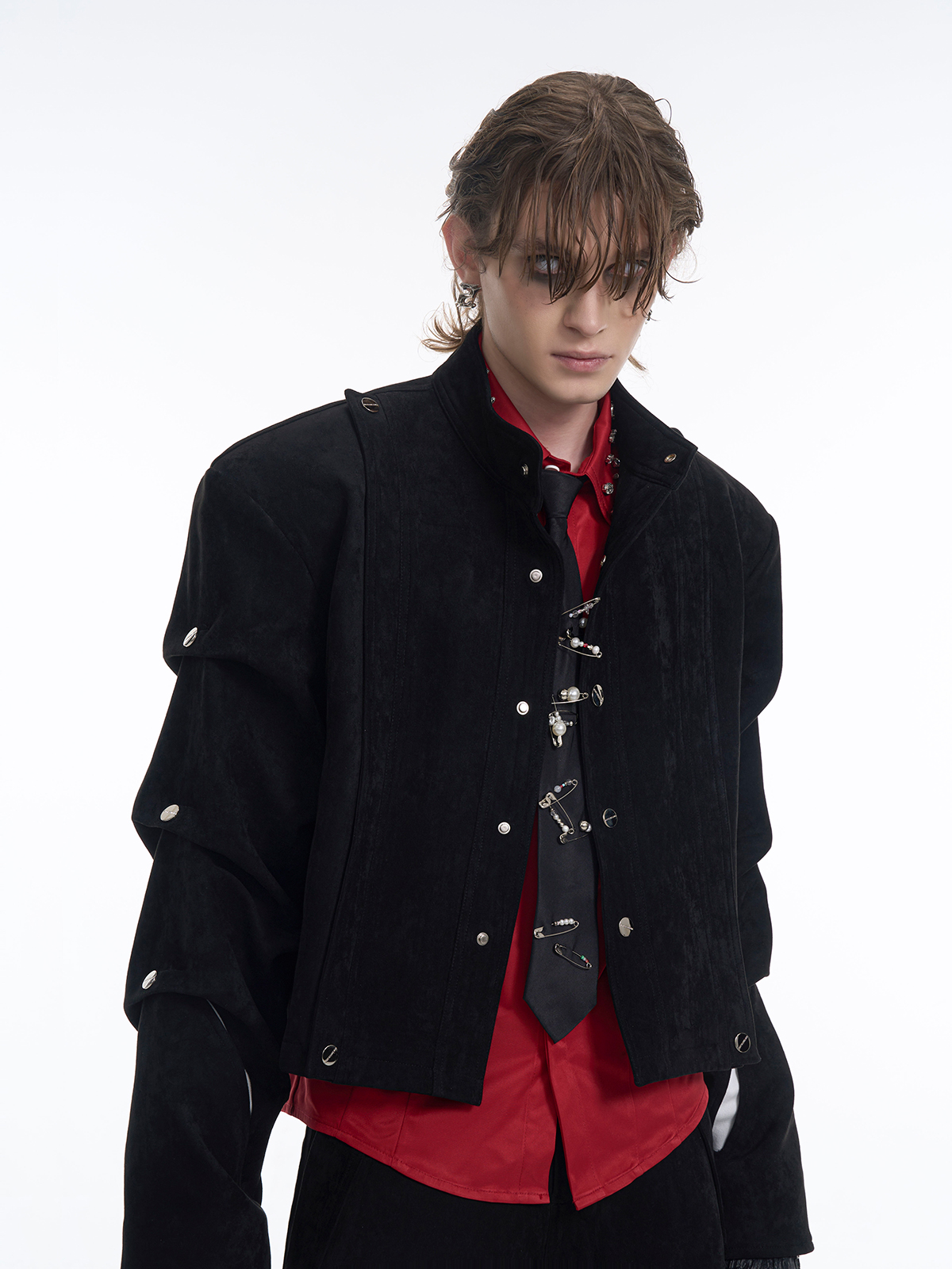 SUEDE-TEXTURE STACKED ARMOR SET-START EXCEED END