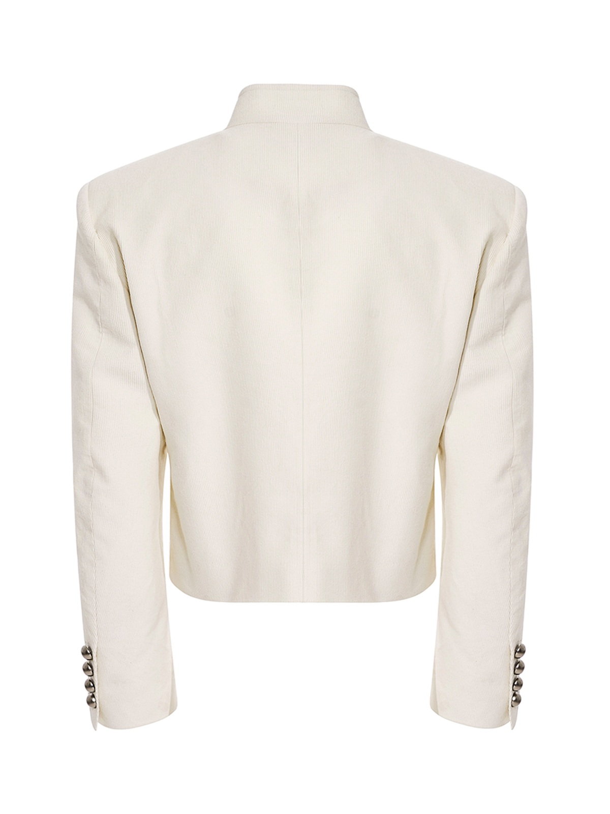 RETRO CORDUROY STAND COLLAR CROPPED JACKET-IVORY WHITE