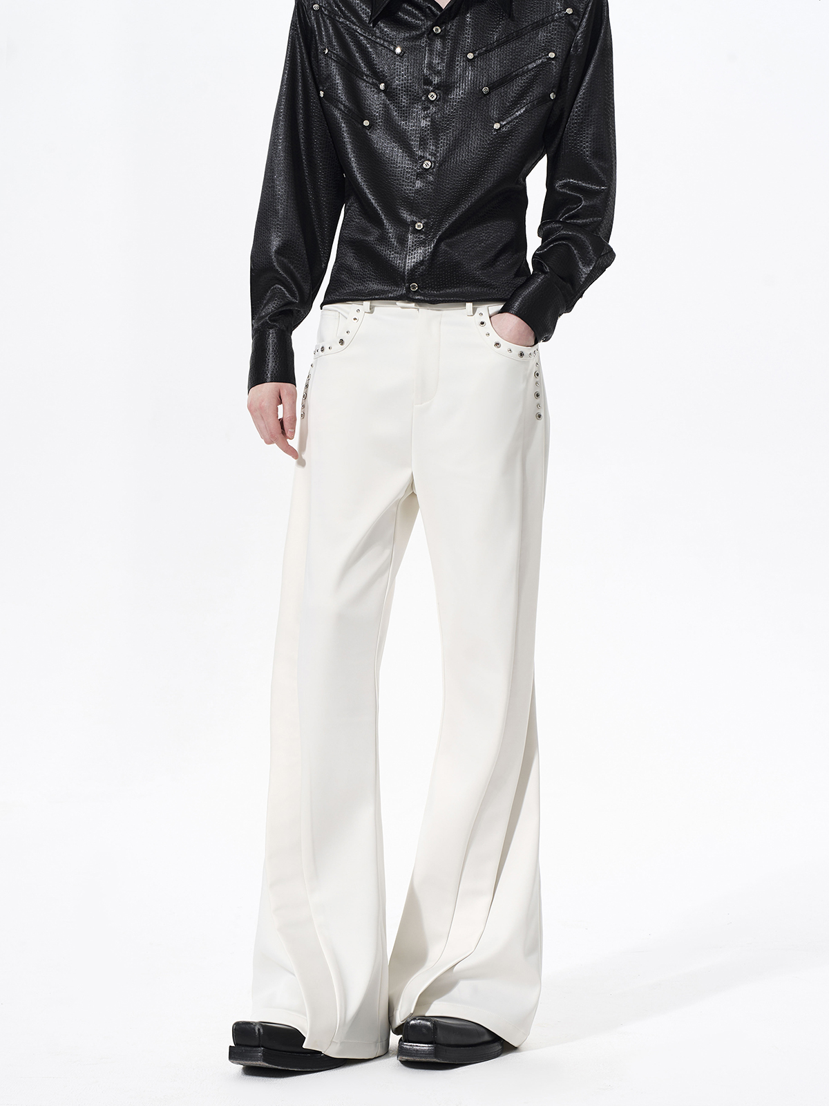 DECONSTRUCTED CINCHED WAIST SUIT SET-WHITE