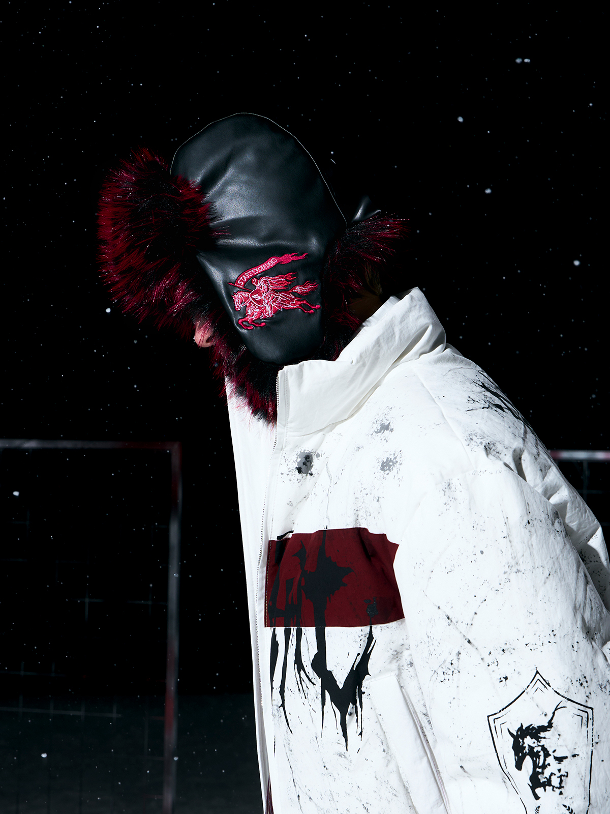 BURGUNDY LEATHER FUR TRAPPER