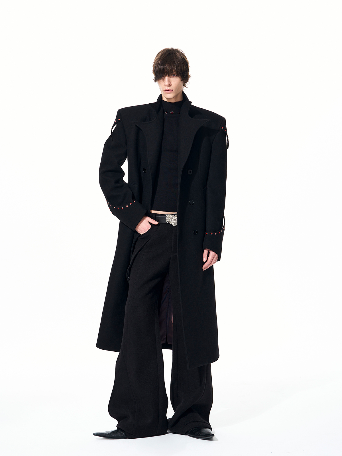 NOCTURNAL BLOOD-STUD STRUCTURED COAT