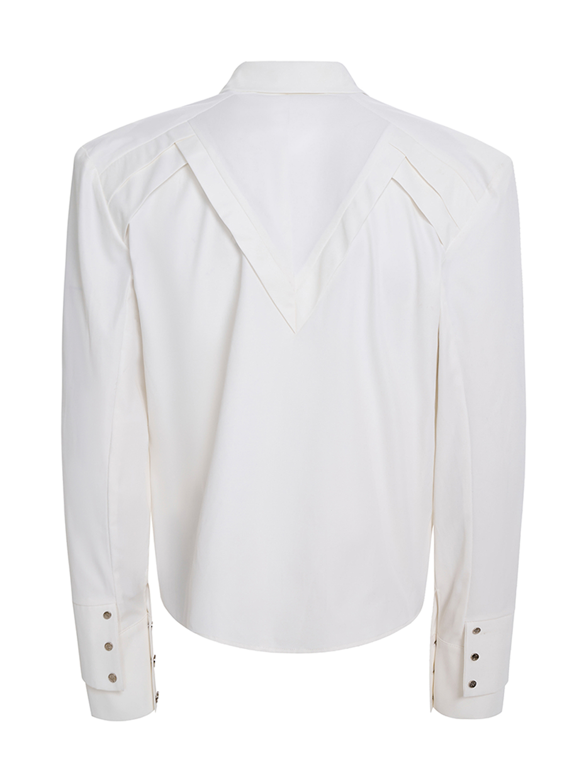 RIVET DOUBLE CUFF SHIRT-WHITE