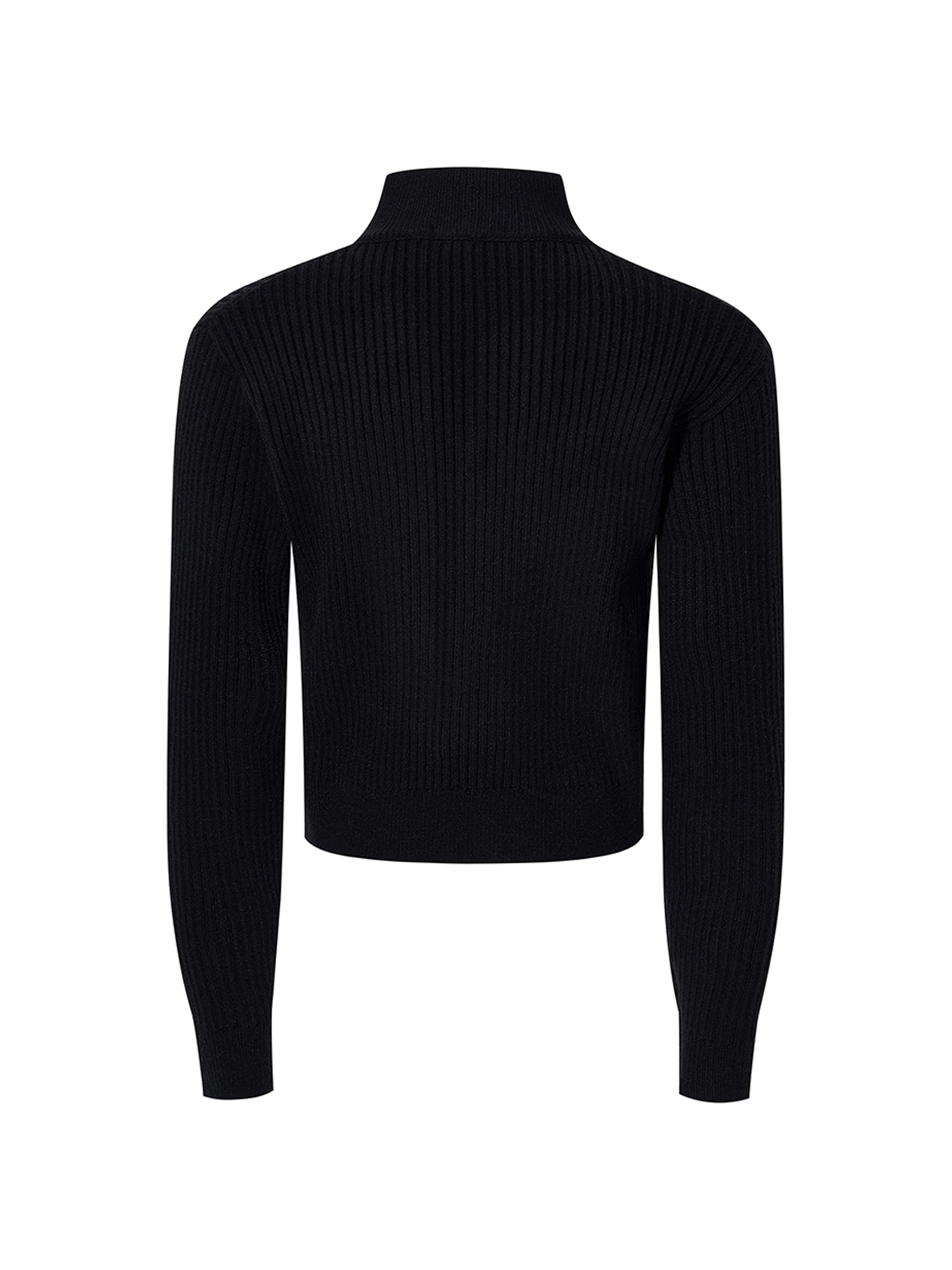 UNICORN GRAPHIC RIBBED ZIP-UP KNIT-BLACK