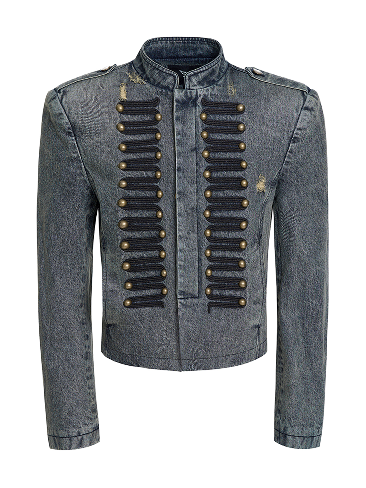 VINTAGE COURT-STYLE DENIM JACKET-ACID WASH GREY