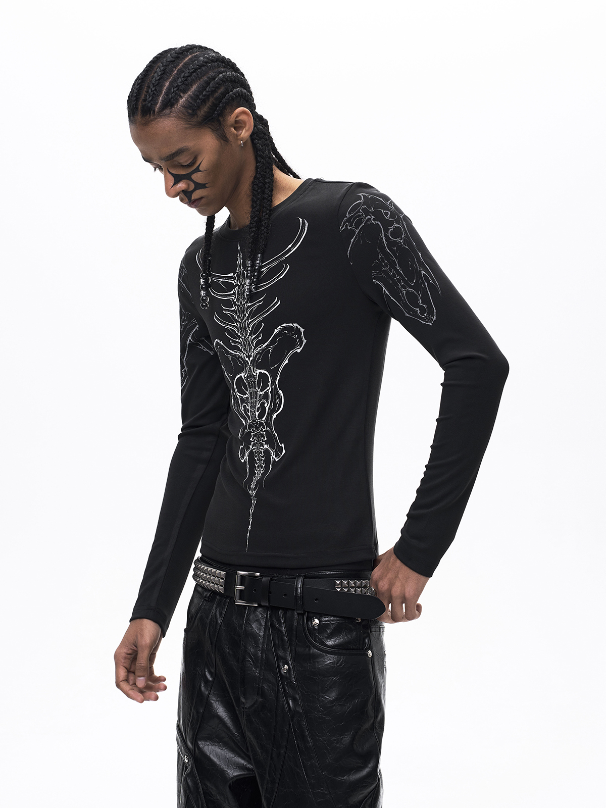 HORSE SKULL GRAPHIC LONG SLEEVE T-SHIRT