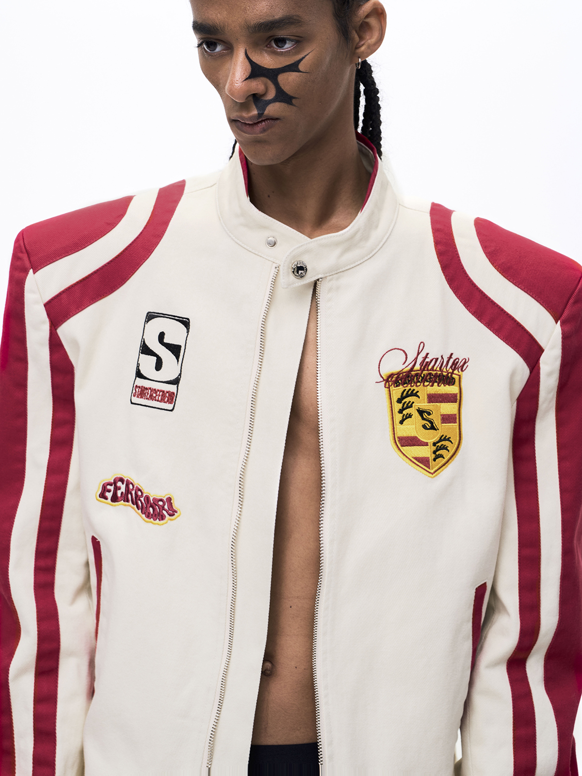 EMBROIDERED RACING BADGE MOTO DENIM SET