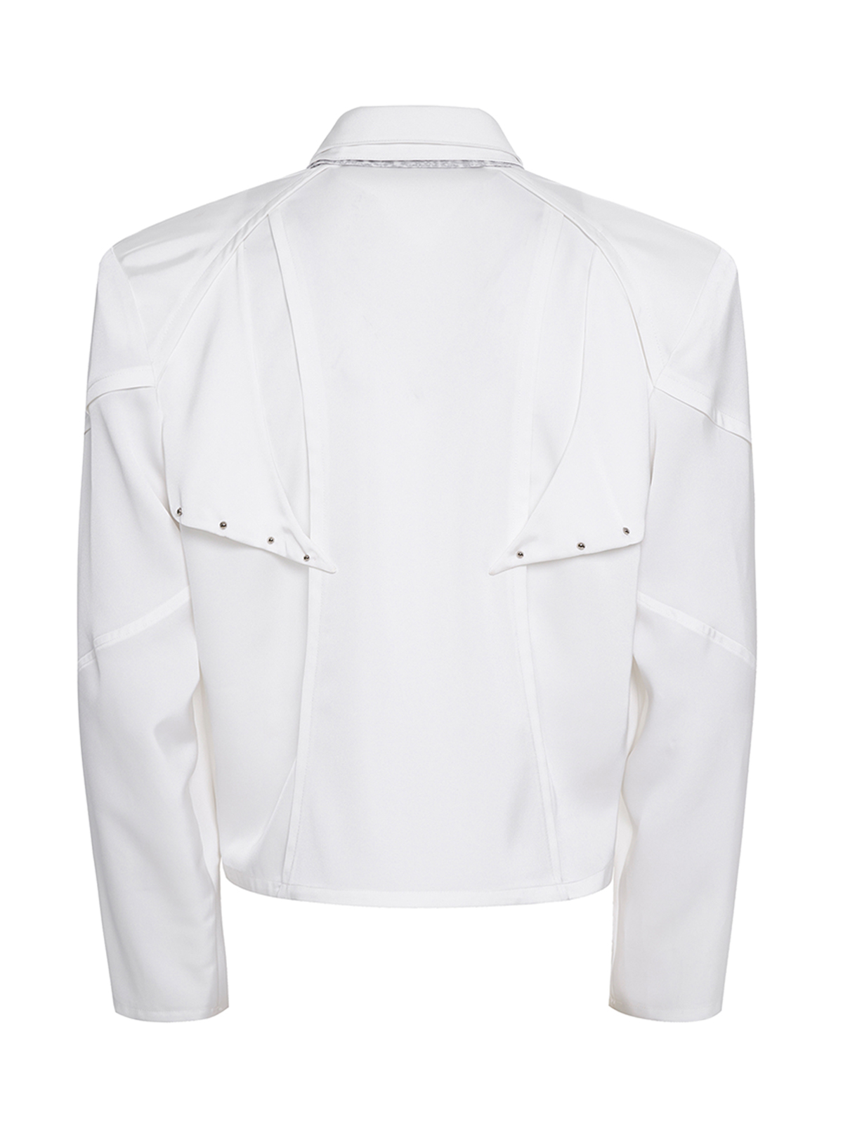 TRIPLE COLLAR DECONSTRUCTED LONG SLEEVE SHIRT-WHITE