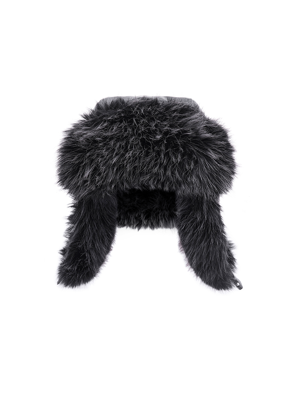 BLACK LEATHER FUR TRAPPER