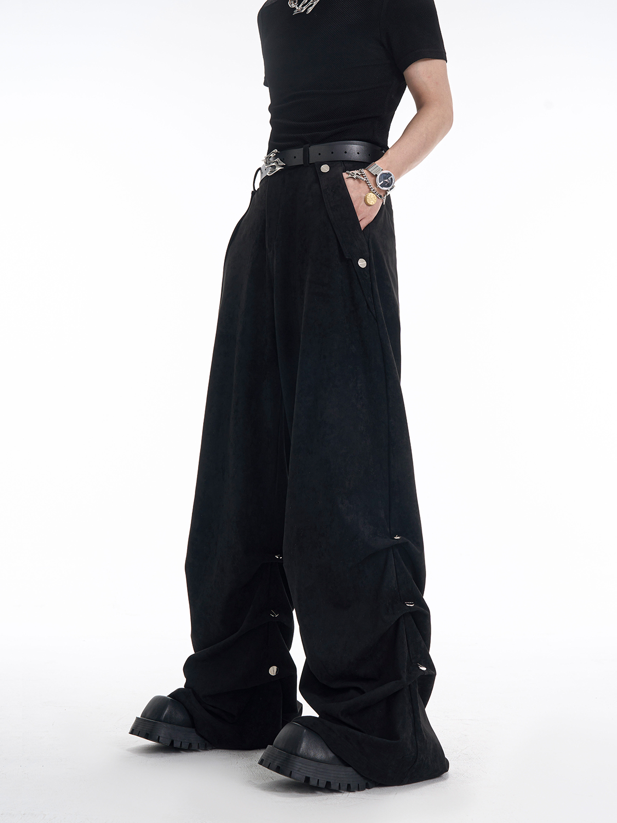 SUEDE-TEXTURE STACKED ARMOR SET-START EXCEED END