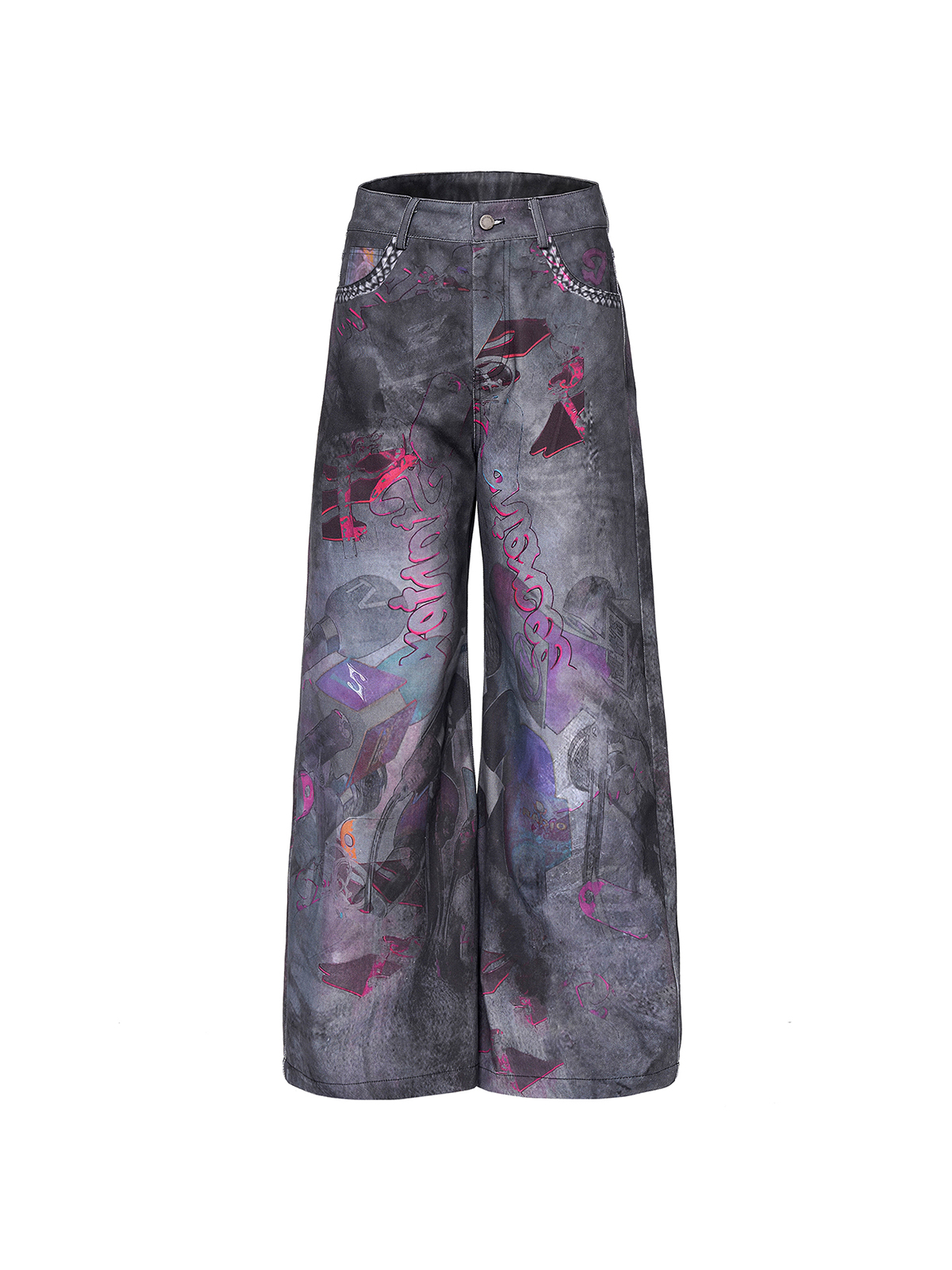 CYBER-GRAFFITI WIDE-LEG JEANS-START EXCEED END