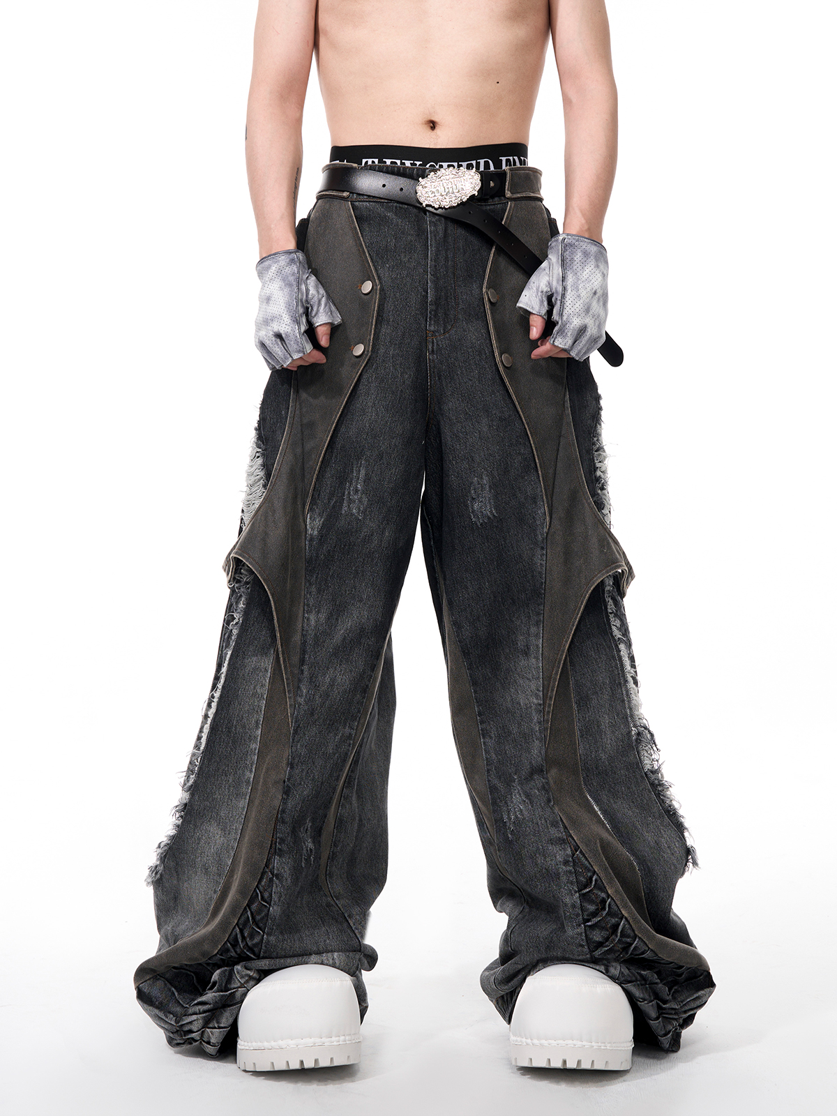 CRIMSON ROOT DECONSTRUCTED DENIM SET-START EXCEED END