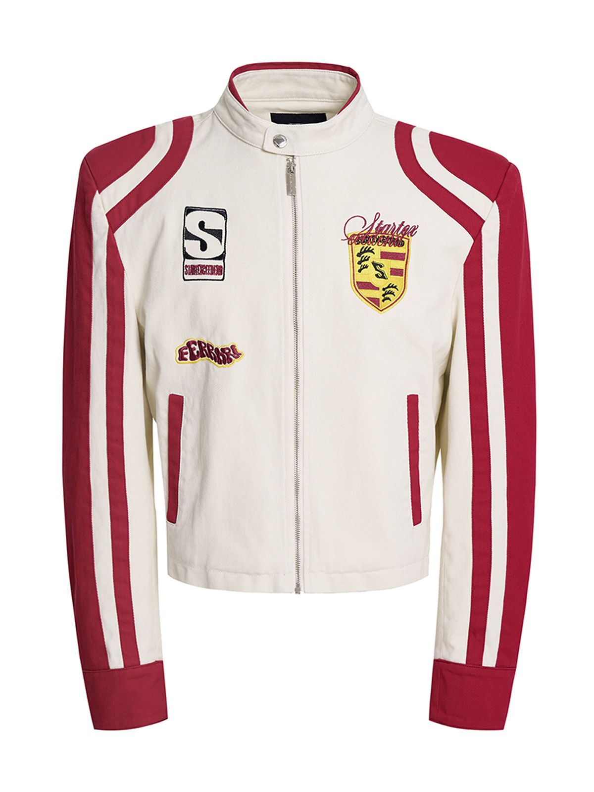 EMBROIDERED RACING BADGE MOTO DENIM SET