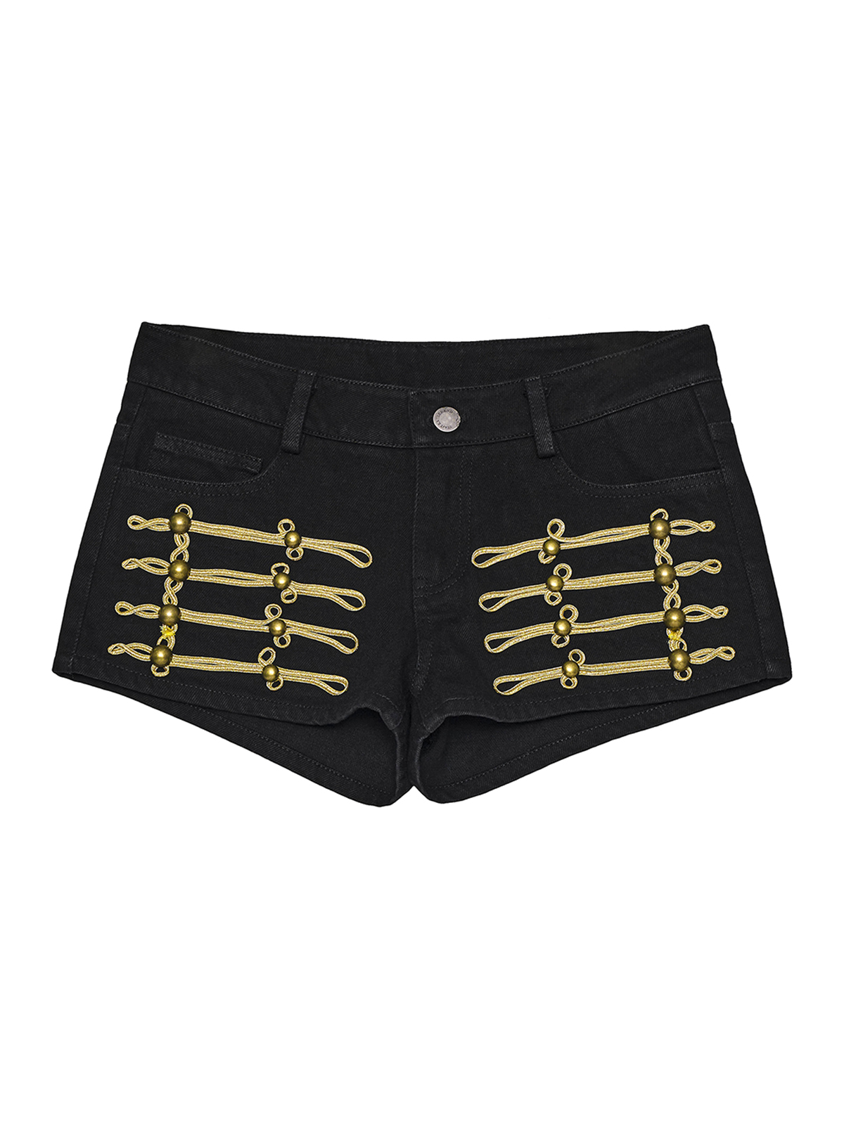 NAPOLEONIC BRAIDED DENIM SHORTS