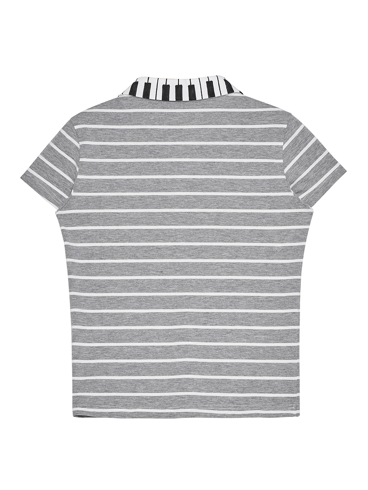 PUNK PORTRAIT PIANO COLLAR STRIPED POLO