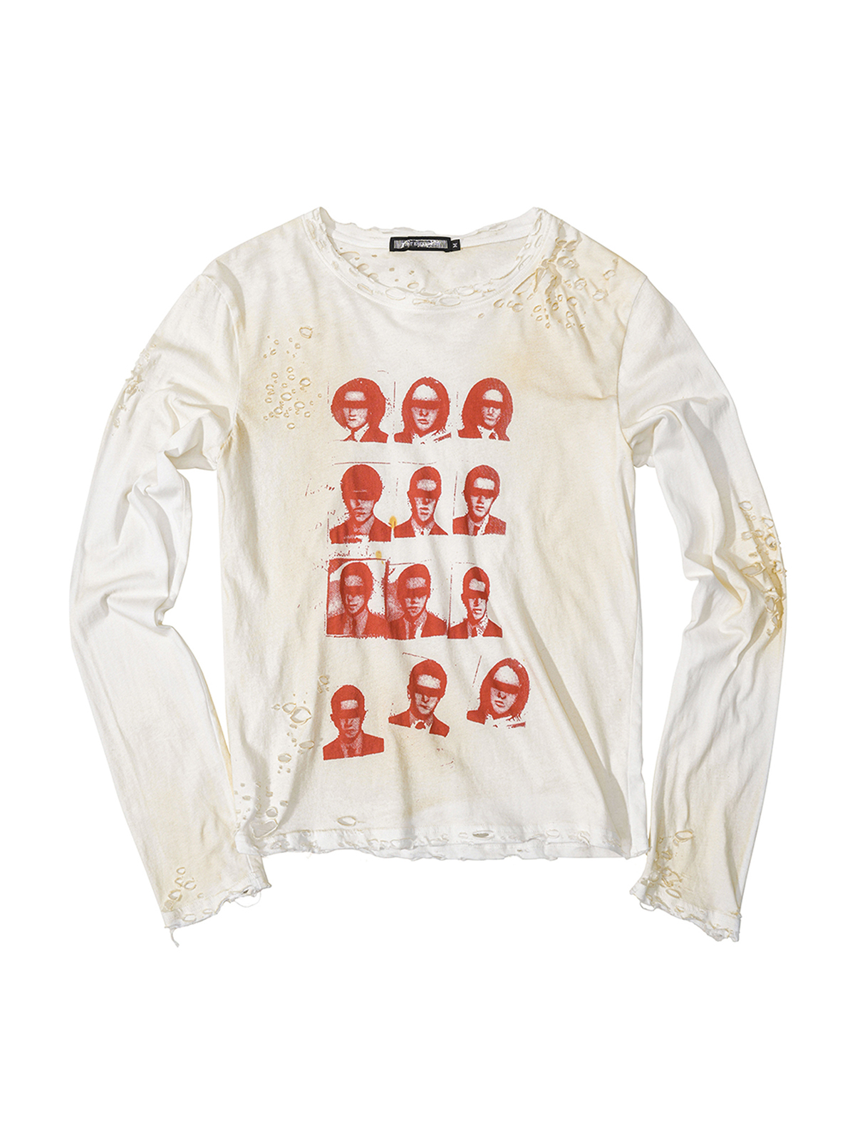 PORTRAIT GRID DESTROYED LONG SLEEVE TEE