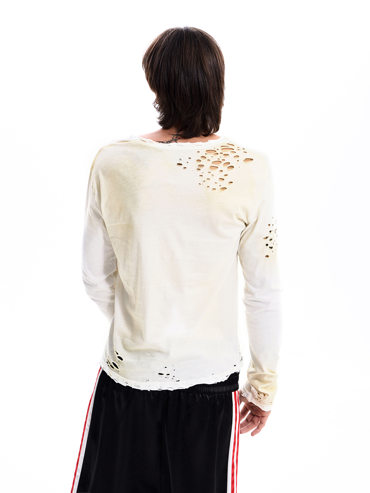 PORTRAIT GRID DESTROYED LONG SLEEVE TEE
