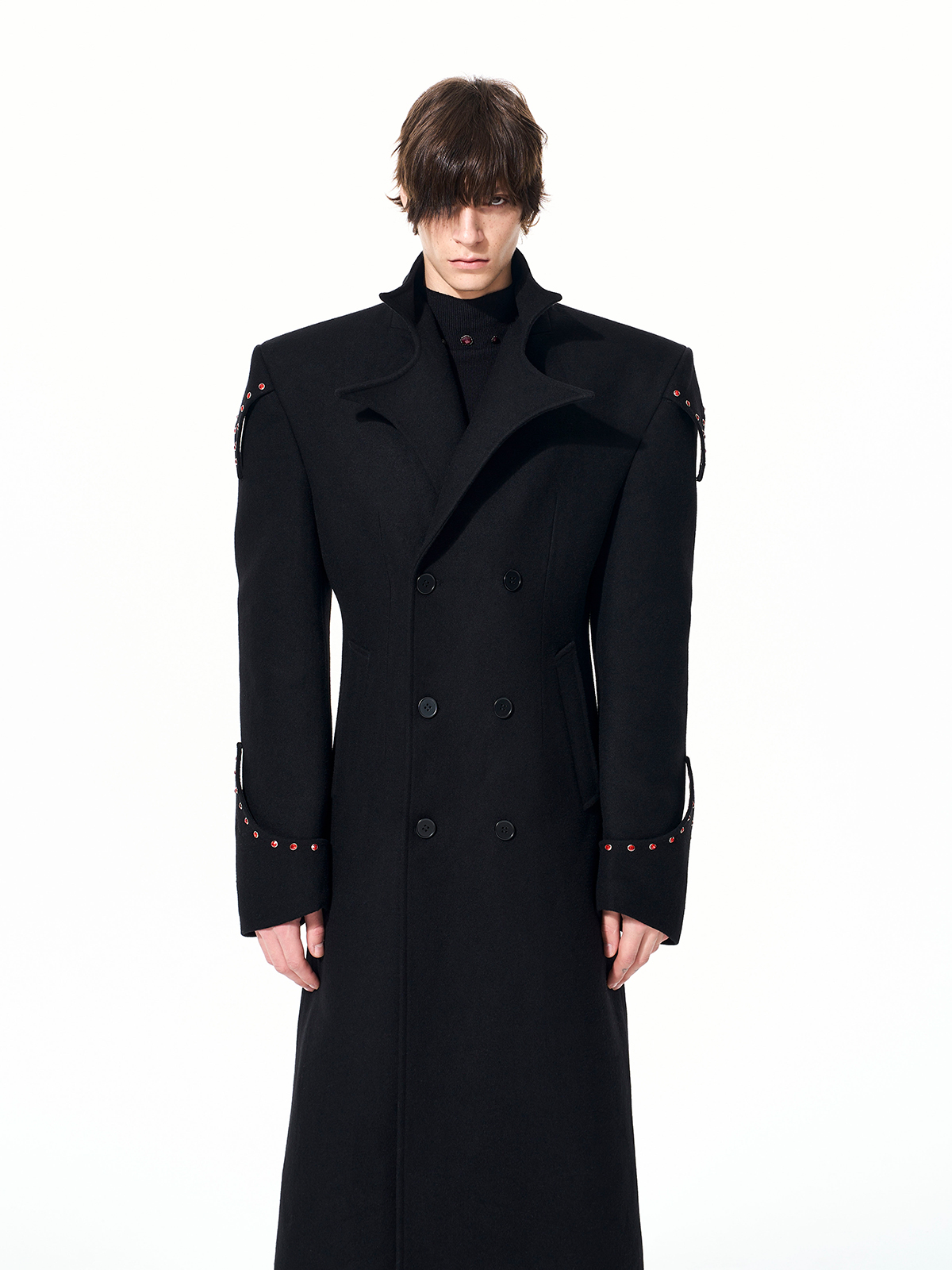 NOCTURNAL BLOOD-STUD STRUCTURED COAT