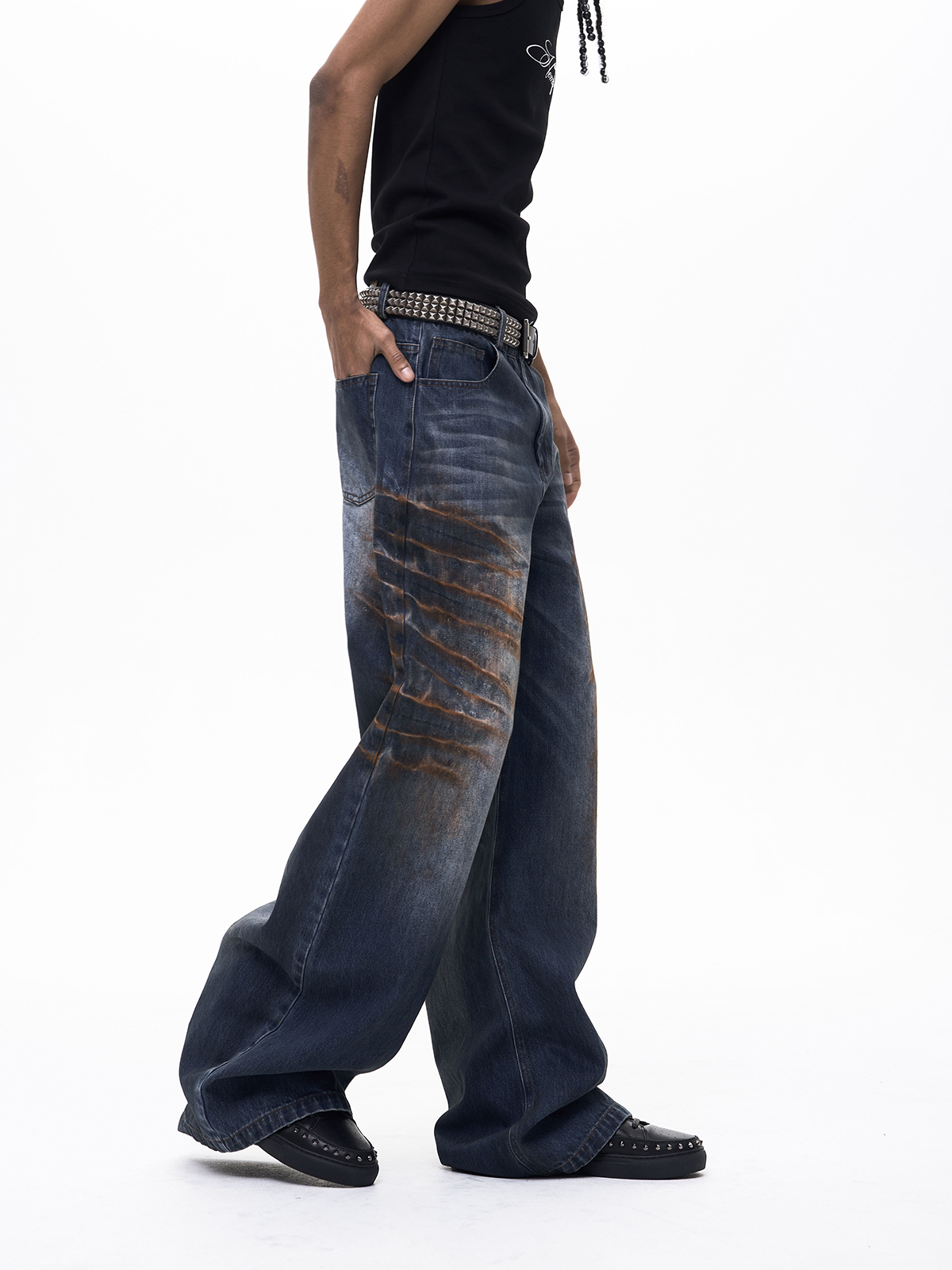 OXIDIZED WHISKER WIDE LEG DENIM-LIGHT BLUE