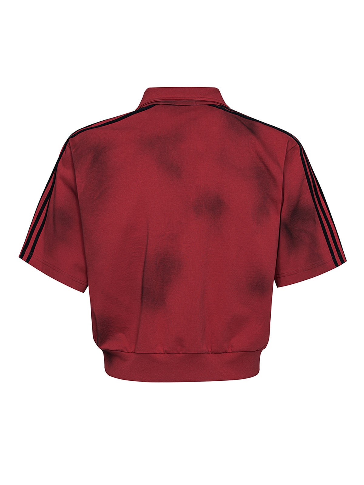 DIRTY WASH EMBROIDERED TRACK SWEATSHIRT-BURGUNDY