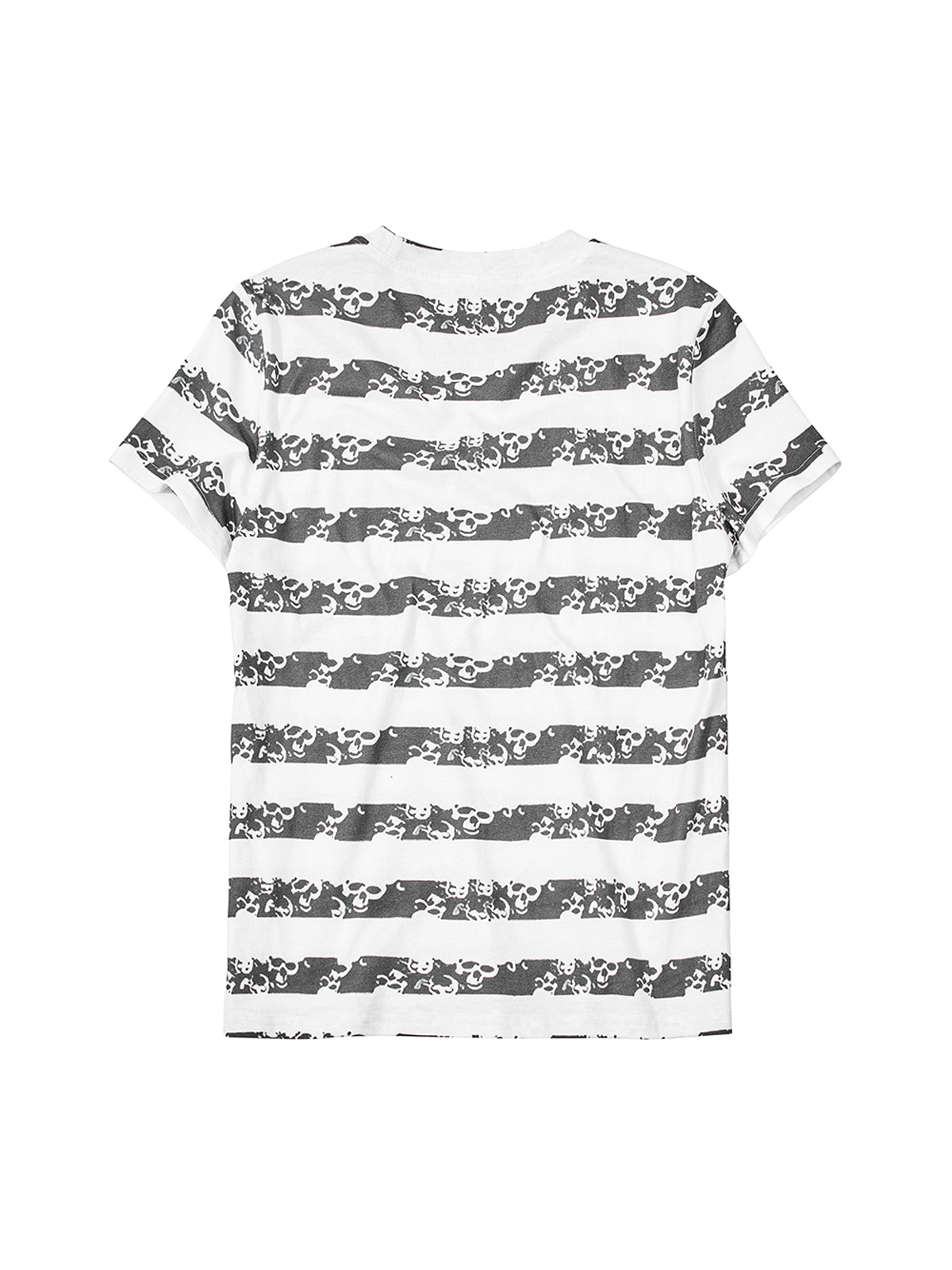 SKULL STRIPE RHINESTONE TEE