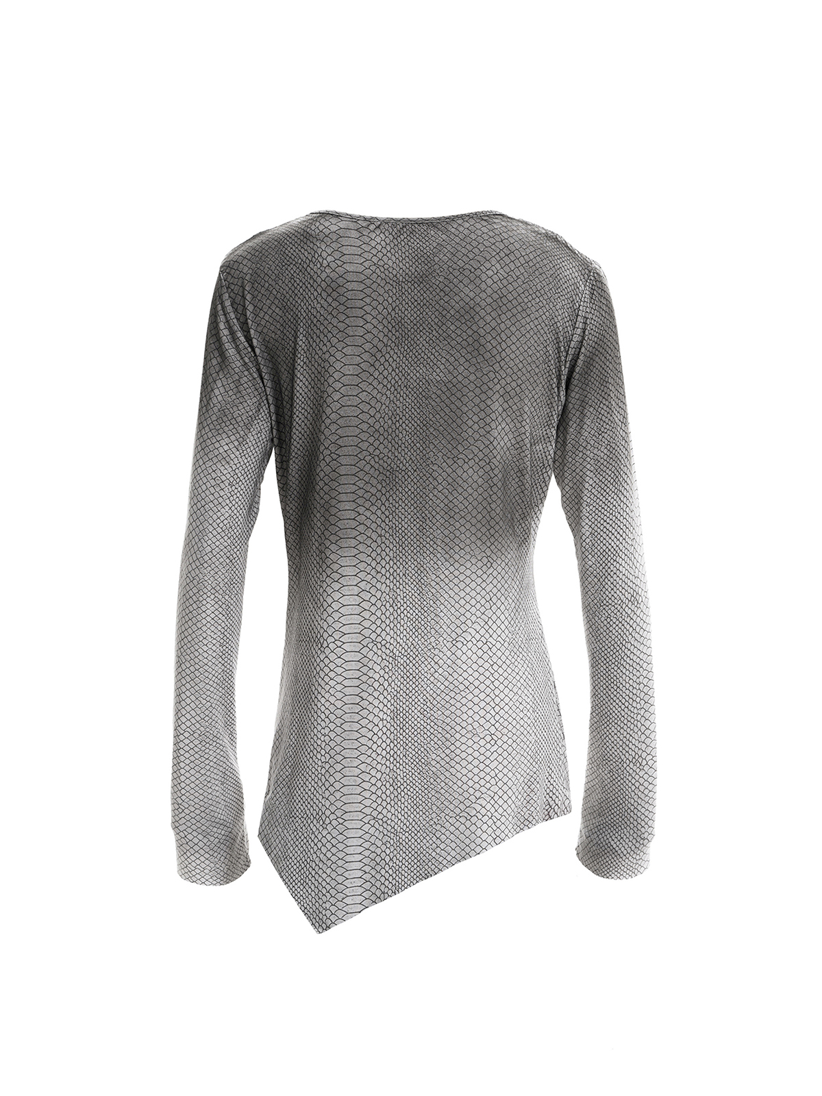 SNAKESKIN DRAPED LONG SLEEVE TEE