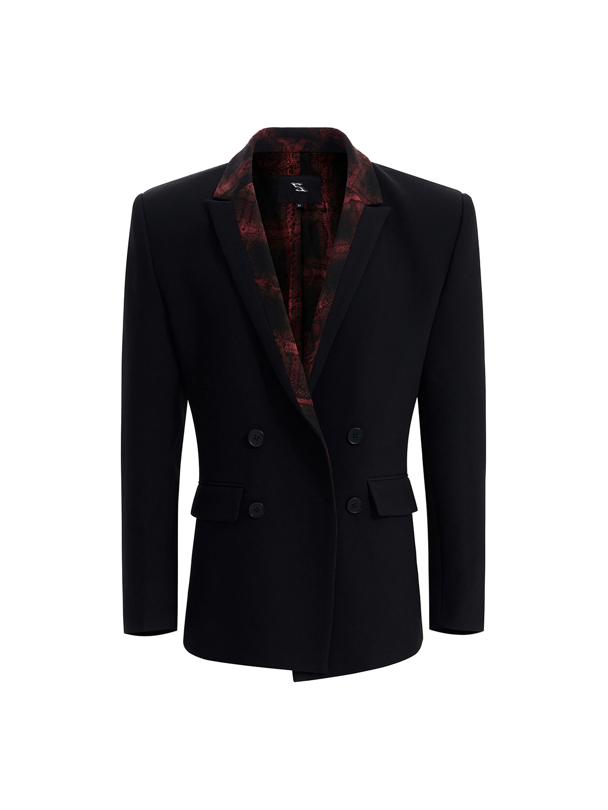SNAKESKIN PANEL DOUBLE BREASTED BLAZER