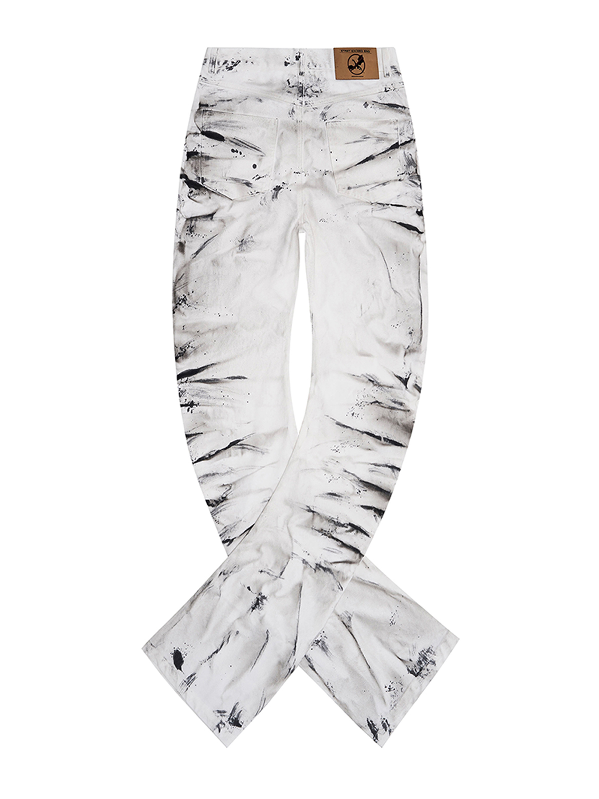 ABSTRACT TIE-DYE 3D WRINKLED CURVED DENIM