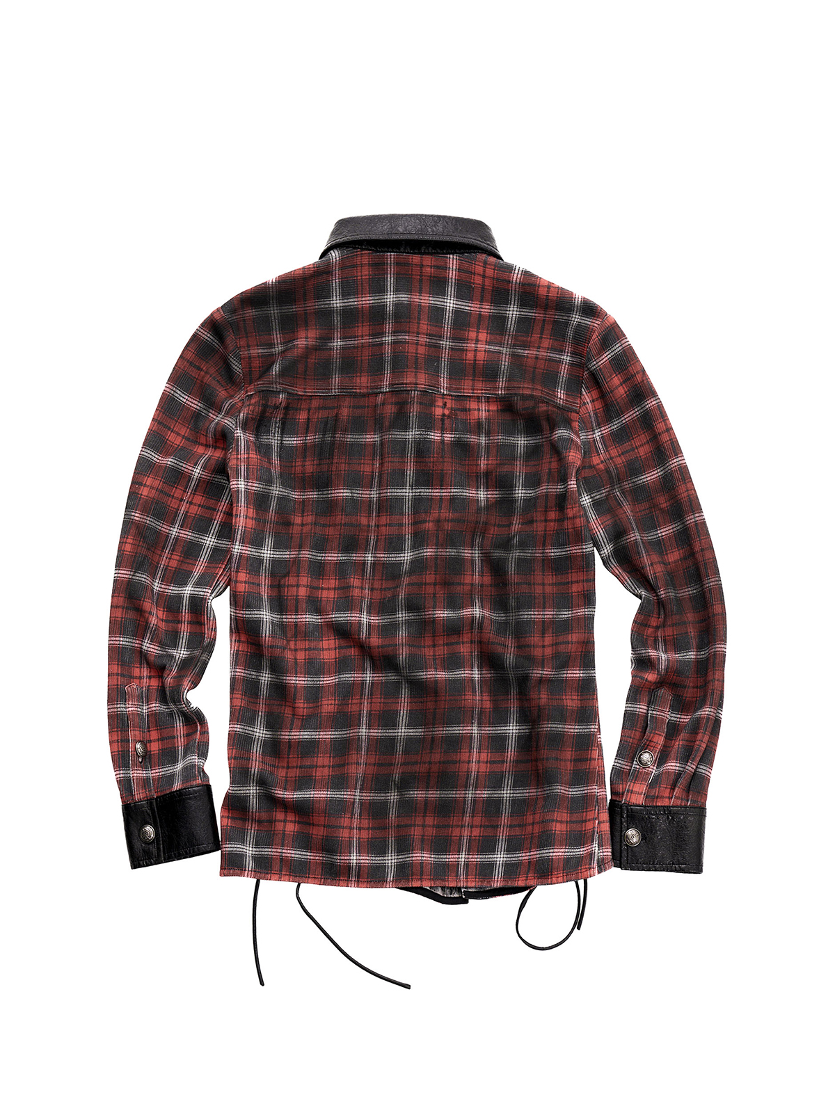 STRAPPED PLAID PANEL SHIRT