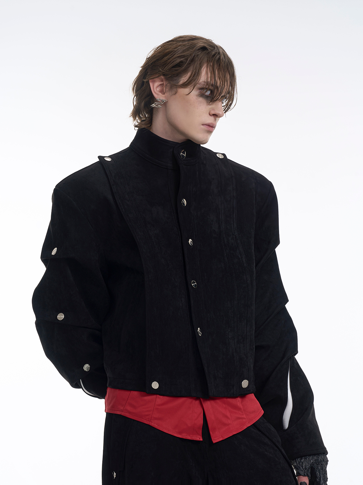 SUEDE-TEXTURE STACKED ARMOR SET-START EXCEED END