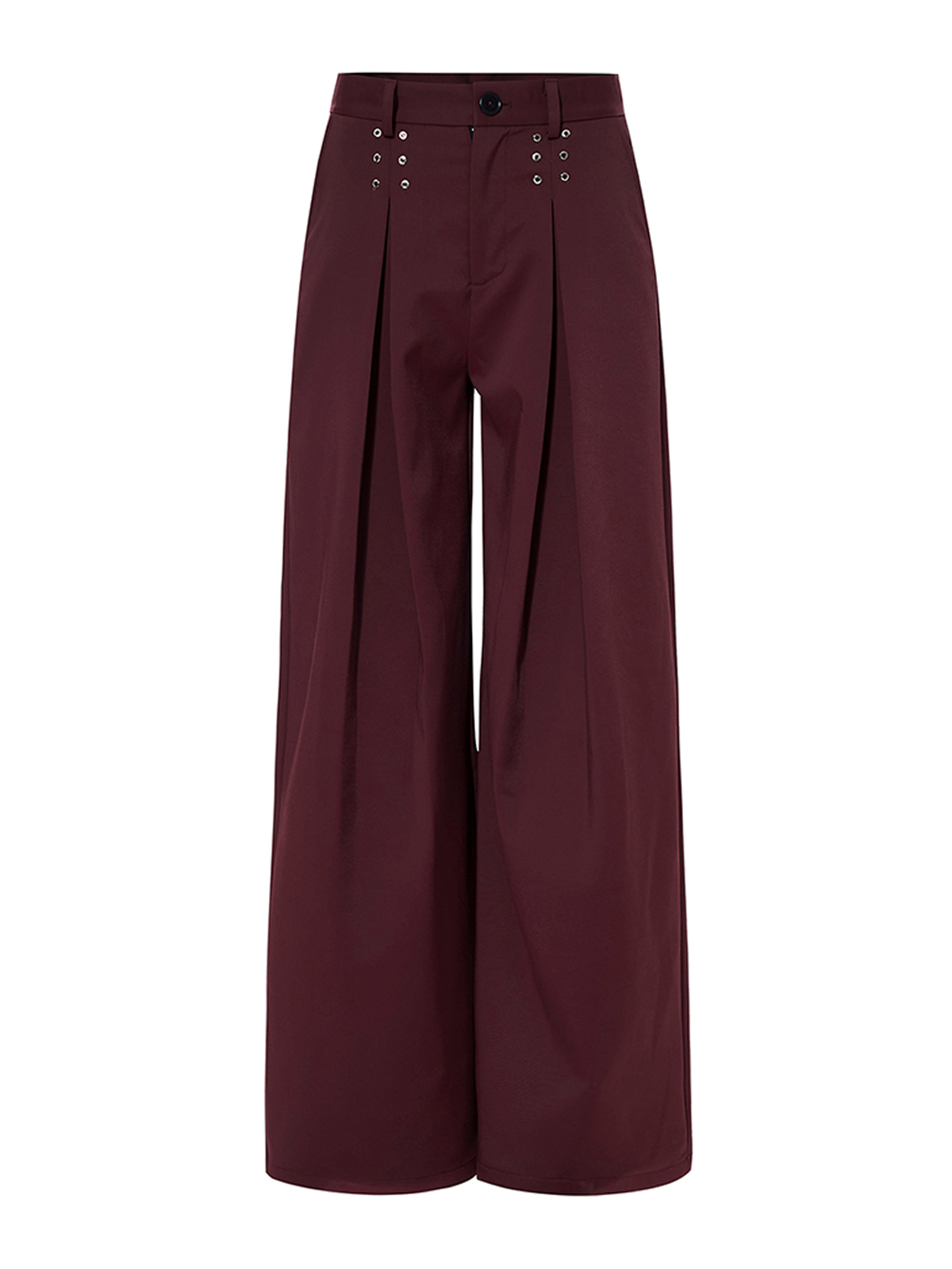Burgundy Cinched Waist Studded Suit Set | Avant-Garde Tailoring