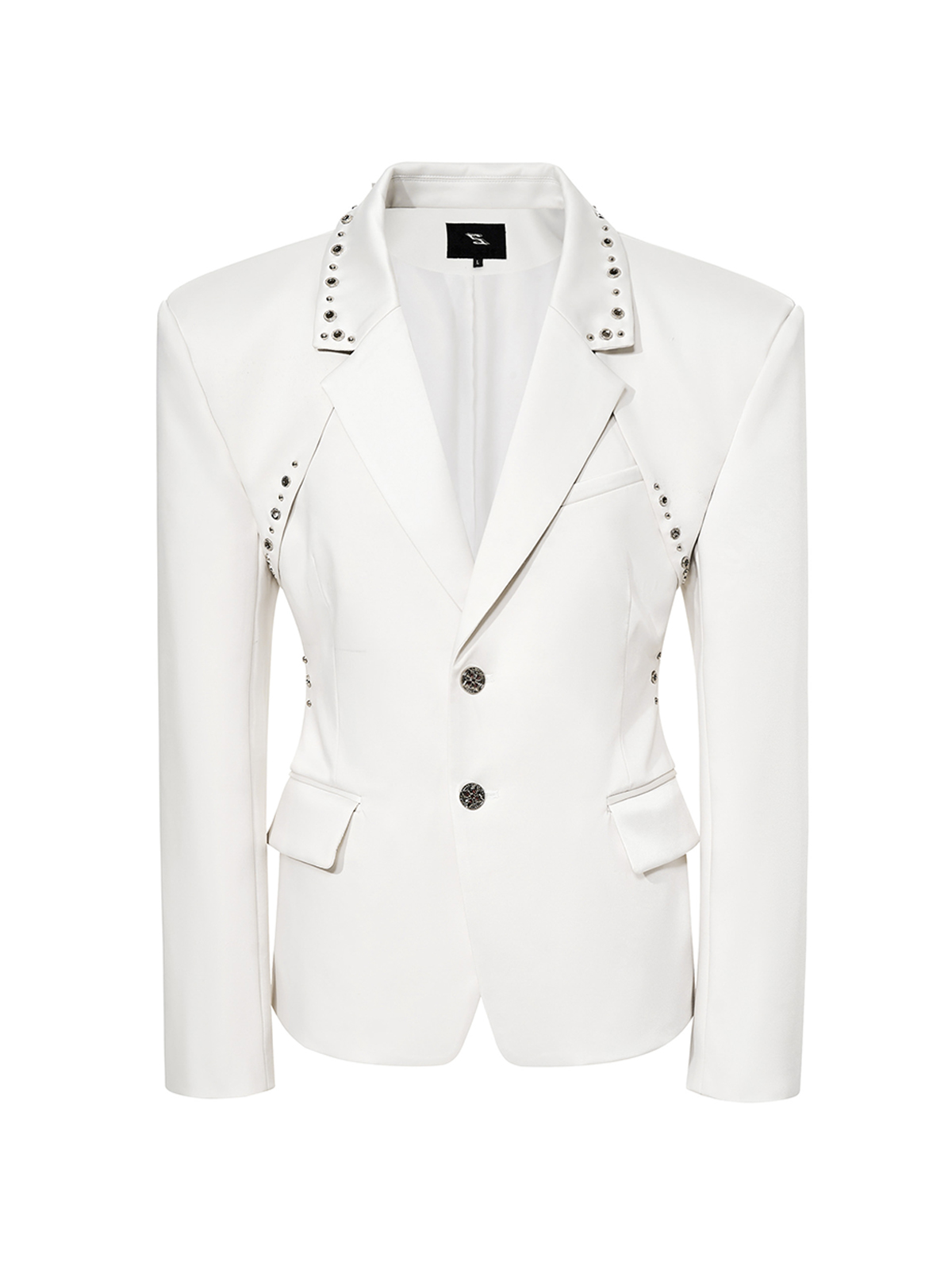 DECONSTRUCTED CINCHED WAIST SUIT SET-WHITE