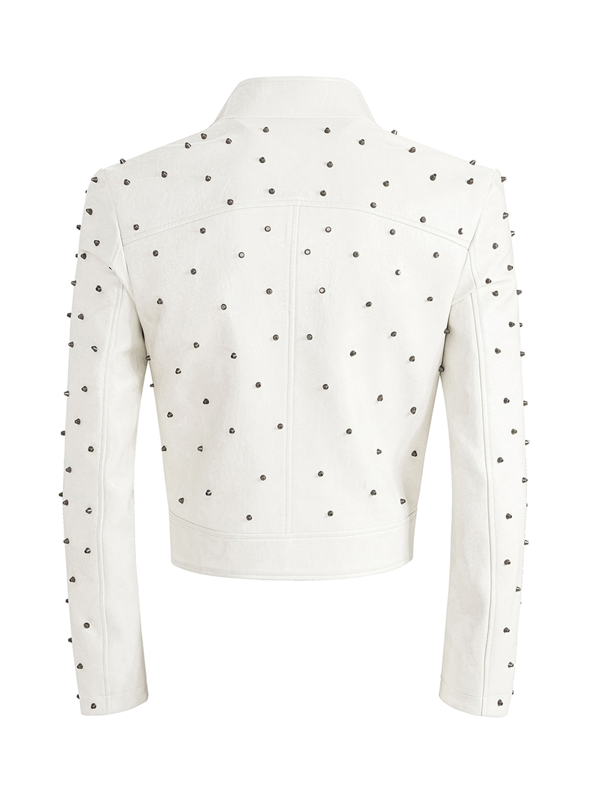 STUDDED CROPPED BIKER JACKET